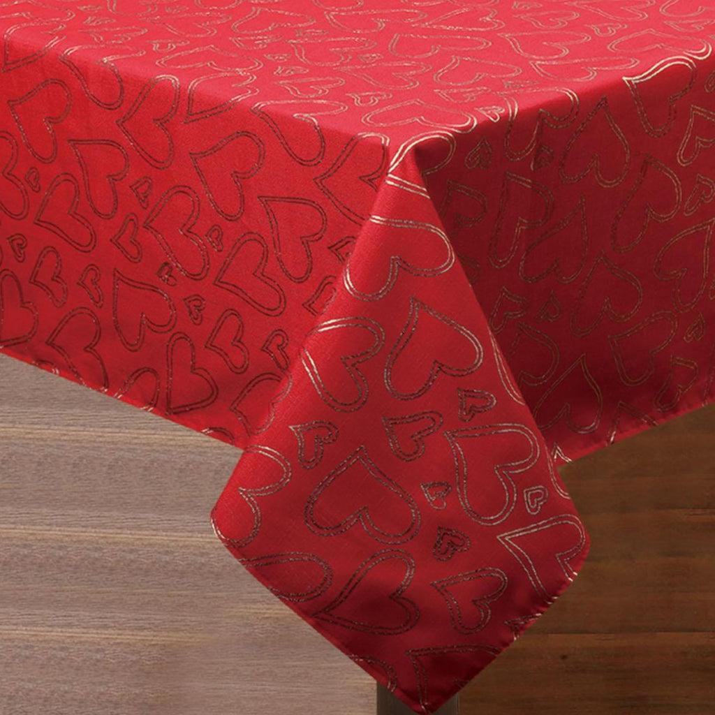 GD LOVES XMAS | Tovaglia Natalizia Antimacchia 140×240 cm • Fantasie Rosse per Tavola di Natale Elegante