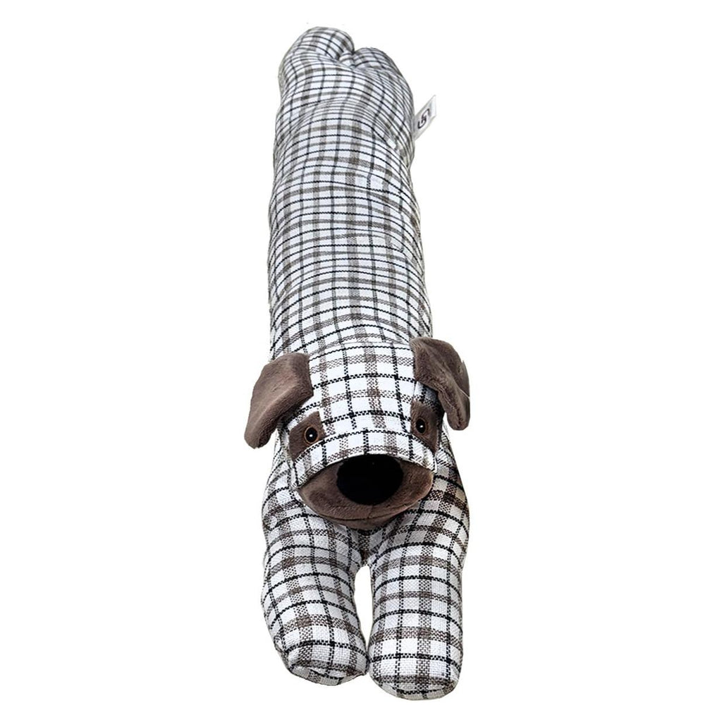 GD LOVES YOUR HOME Salsicciotto Fermaporta Cane 90 cm – Fermaporta Pesante/Appesantito, Paraspifferi sottoporta, Blocca Spifferi e Rumore – Tessuto effetto lino – Per Porte e Finestre – 4 Motivi: scozzese & spina di pesce