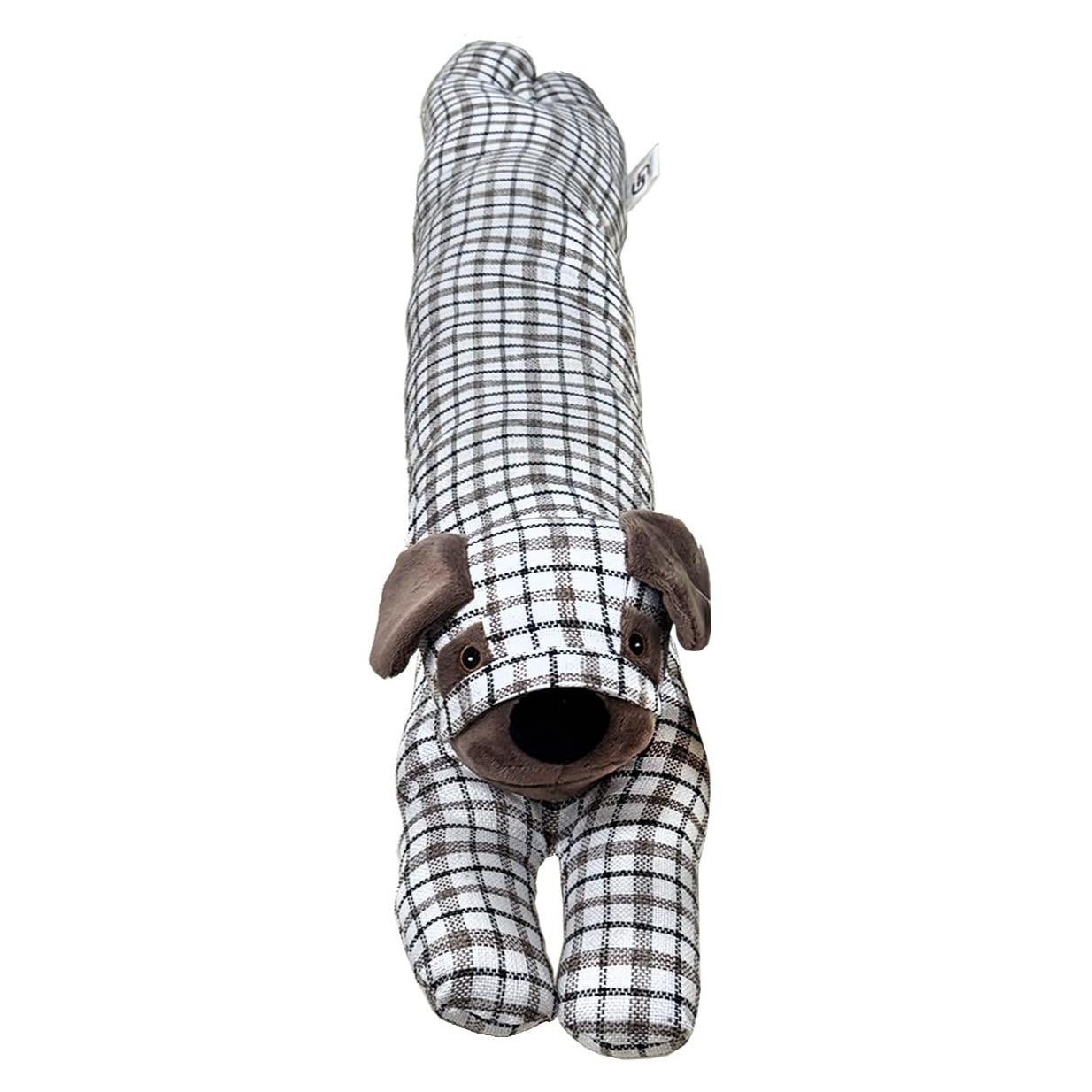 GD LOVES YOUR HOME Salsicciotto Fermaporta Cane 90 cm – Fermaporta Pesante/Appesantito, Paraspifferi sottoporta, Blocca Spifferi e Rumore – Tessuto effetto lino – Per Porte e Finestre – 4 Motivi: scozzese & spina di pesce