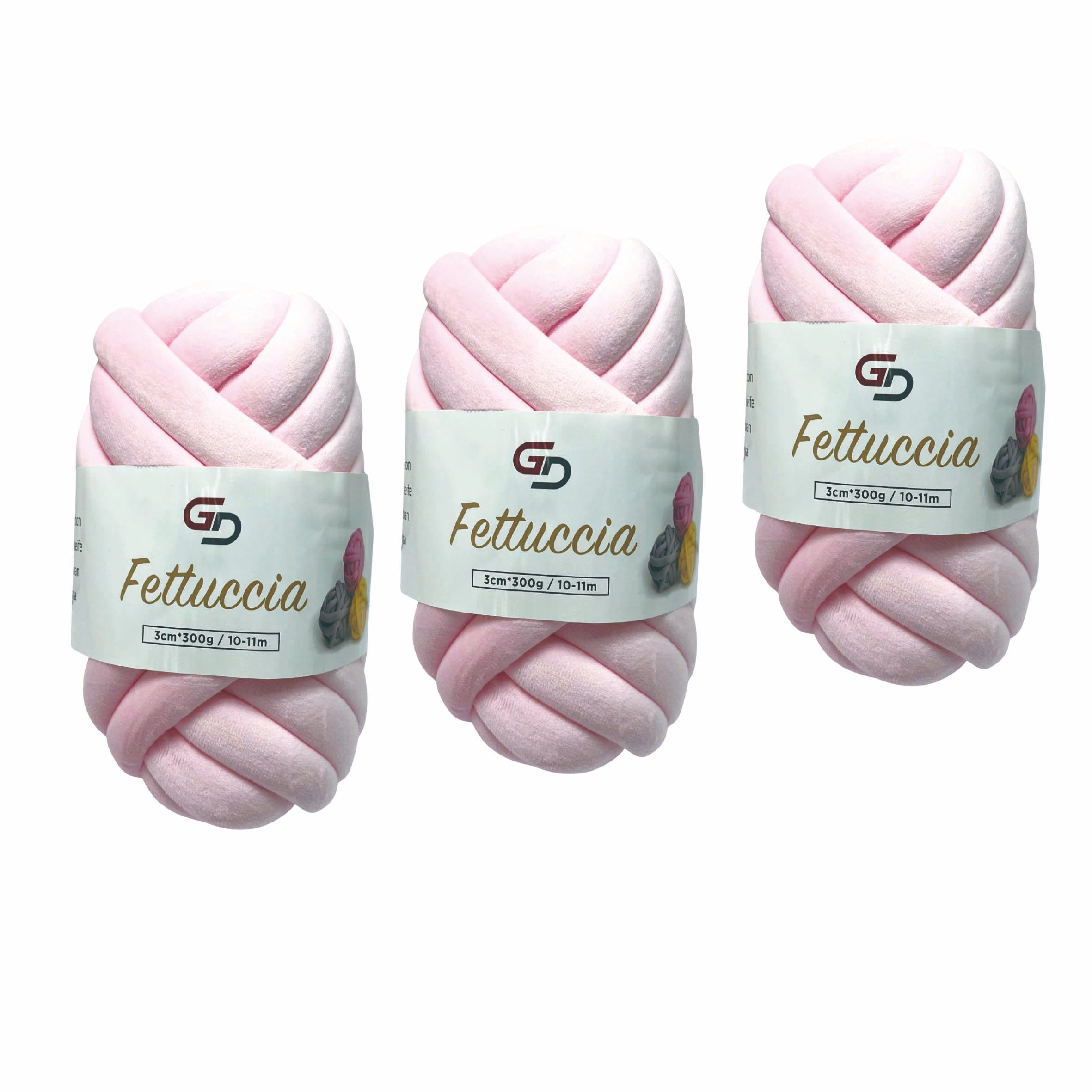 Set 3 Fettuccia Marshmallow spessa 3 cm – 300 g | Toni Caldi | Filato morbido e facile da lavorare, con resa ordinata per uncinetto, borse e home decor