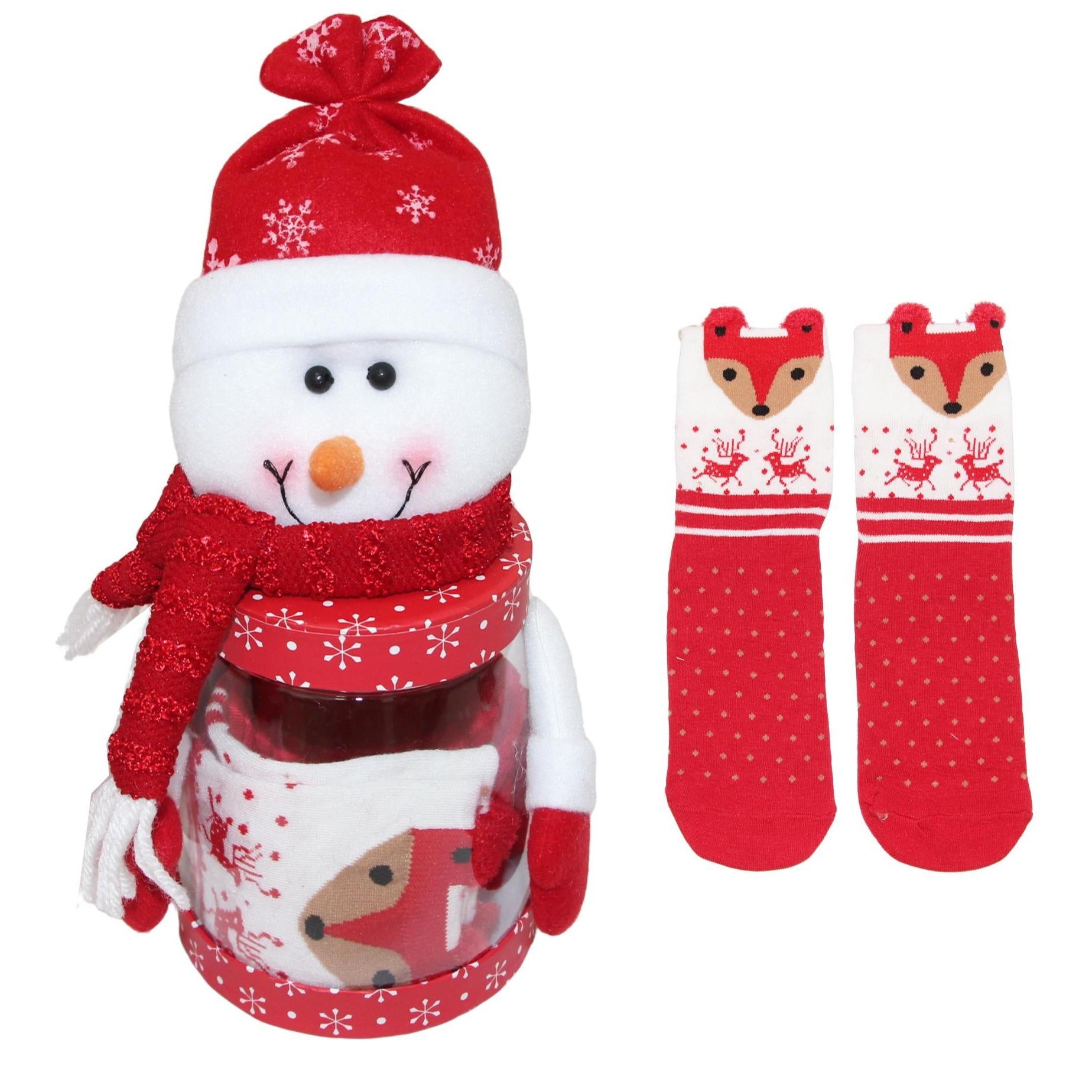 GD LOVES XMAS Calzini Natalizi in Confezione Regalo – Modelli Babbo Natale, Renna e Pupazzo di Neve – Unisex Taglia Unica – Idea Regalo Morbida e Natalizia
