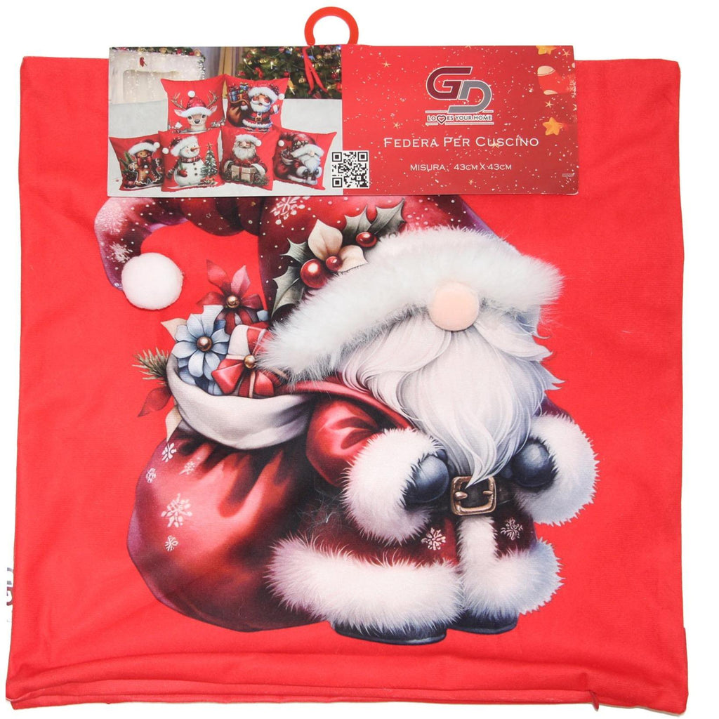 GD LOVES XMAS Set 2 Copricuscino Natalizio 3D 43×43 cm Federe Morbide per Divano o Letto 12 Fantasie Natalizie con Babbo Natale e Regali