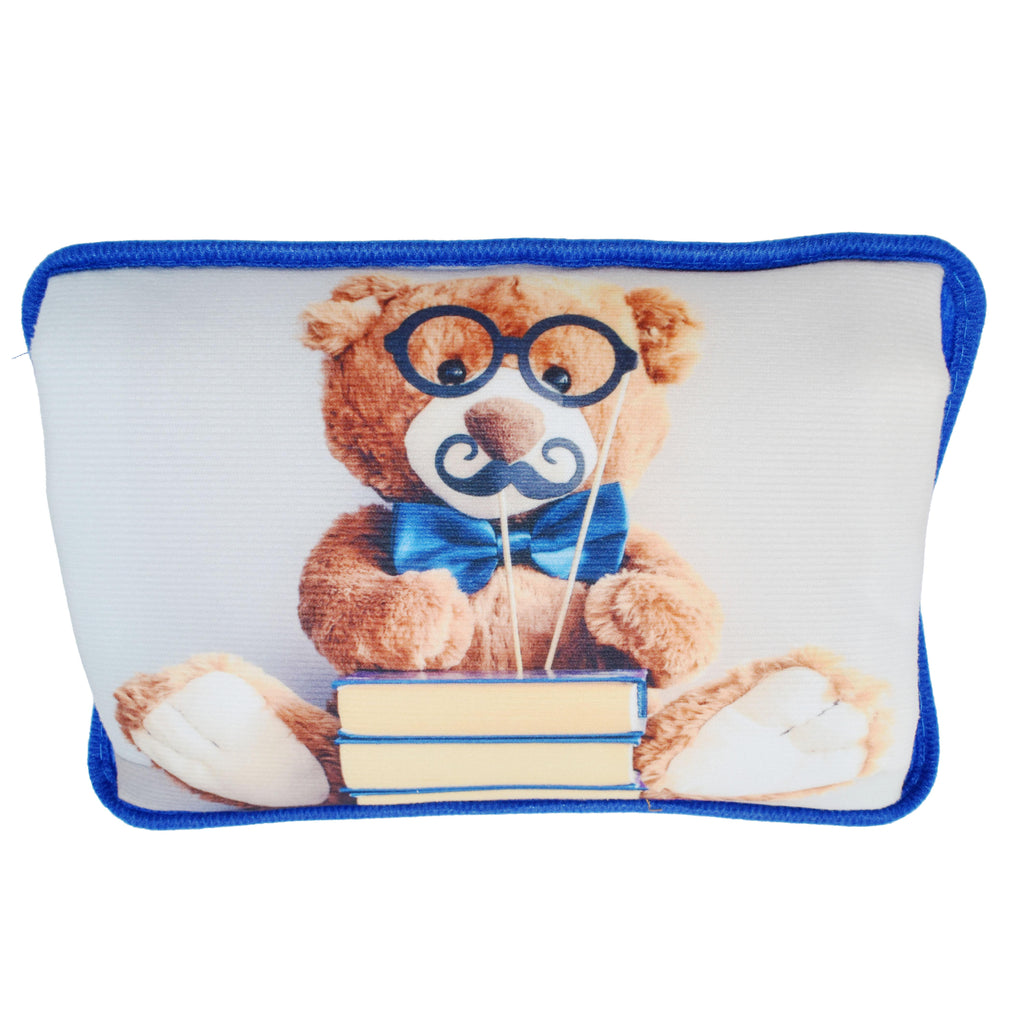 Borsa Acqua Calda Elettrica con Stampa Orsetti e Cuccioli con Occhiali – Morbida, Ricaricabile e Portatile, Ideale per Mani, Piedi, Relax e Regali Teneri