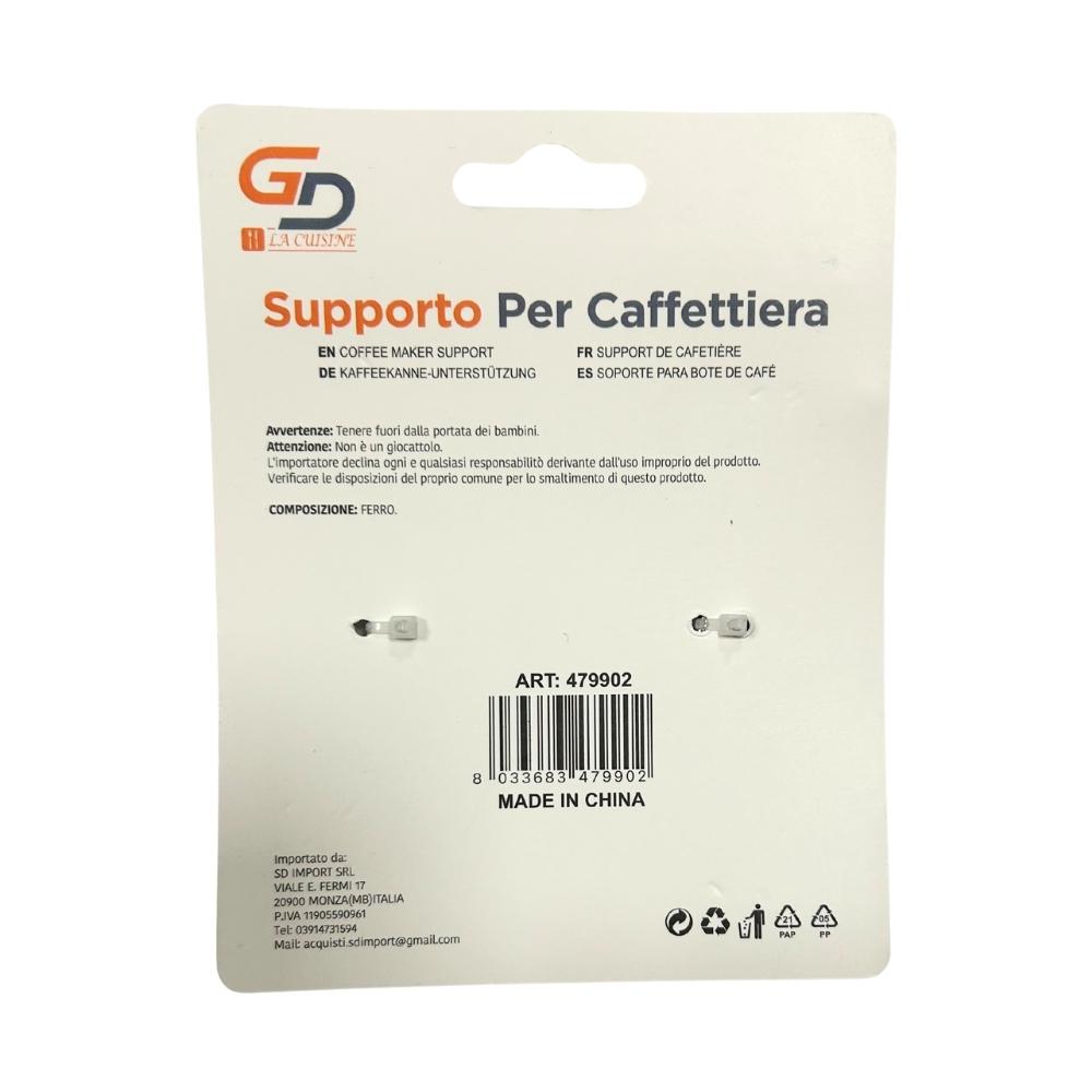 GD supporto per caffettiera in acciaio inossidabile, color nero o acciaio per Caffettiere