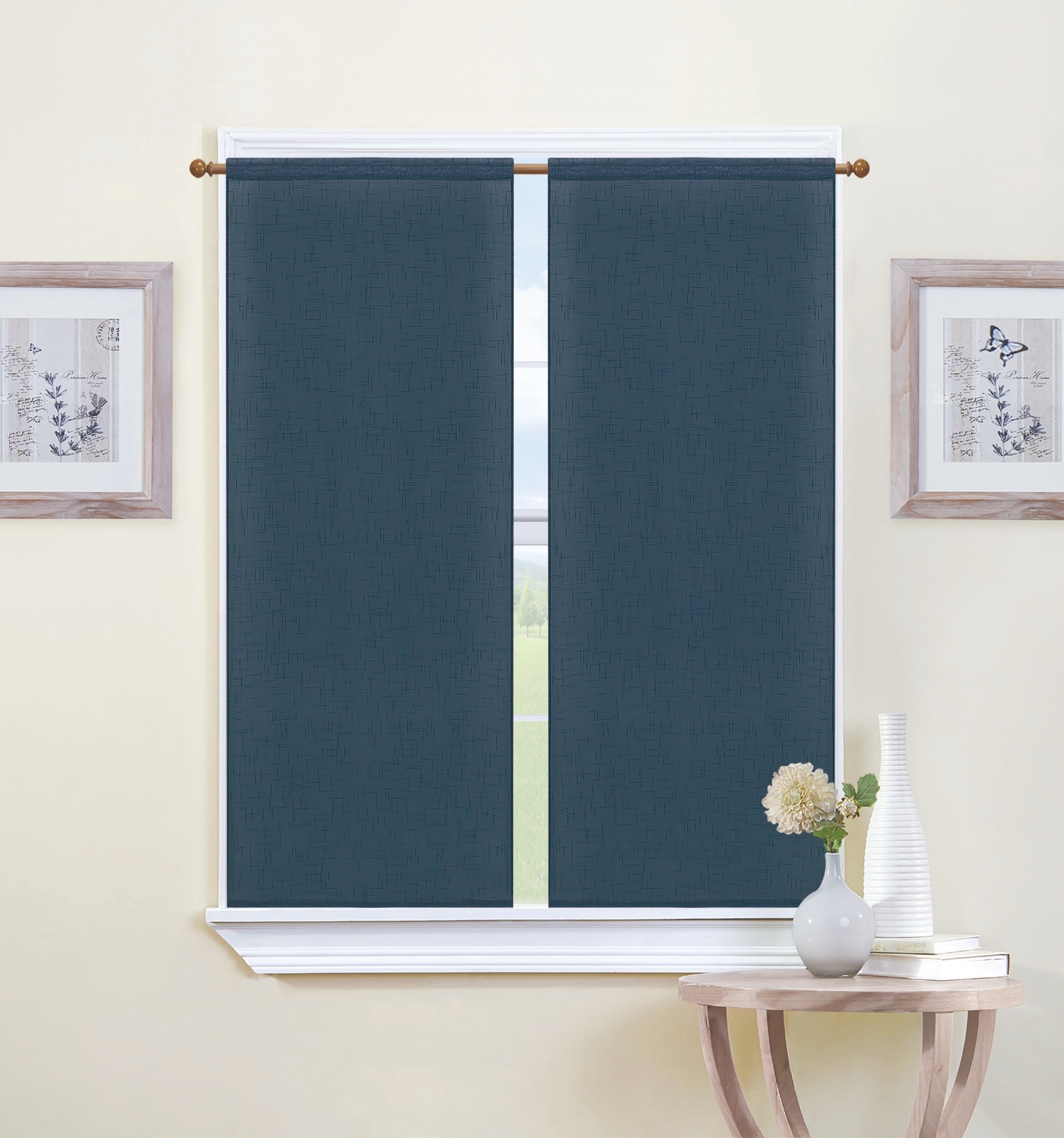 GD LOVES YOUR HOME Coppia Tendine CÉLINE 70×150 cm Effetto Lino in Poliestere 8 Colori Eleganti per Cucina e Finestra Filtra Luce Naturale Tessuto Traspirante e Resistente