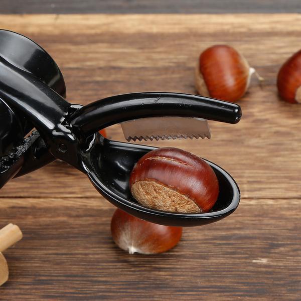 GD LA CUISINE Schiaccianoci e Apricastagne Professionale 2 in 1 in Lega di Zinco | Per Noci, Castagne e Crostacei | Lama Seghettata e Impugnatura Antiscivolo