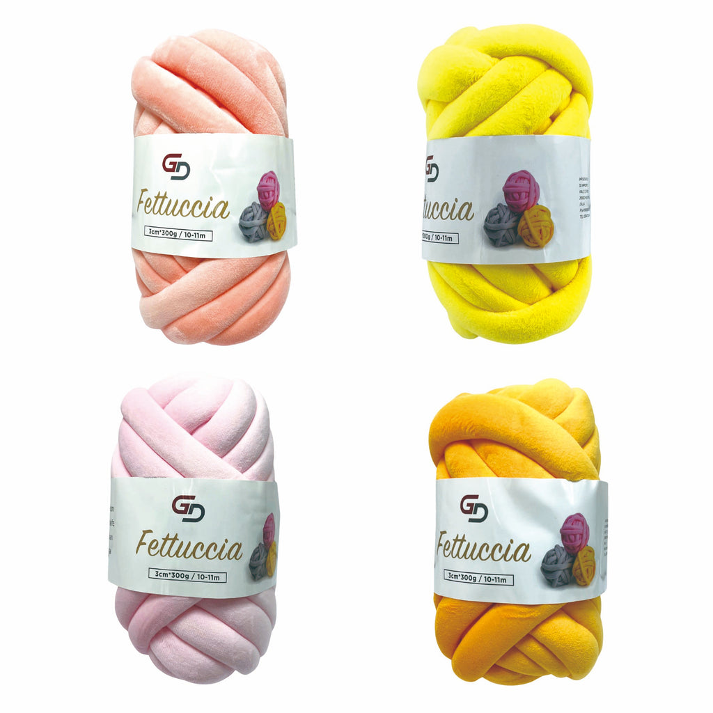 Filato Fettuccia Marshmallow spessa 3 cm – 300 g, 10 - 11 M, 17 colori Filato morbido e facile da lavorare per progetti creativi e cucito