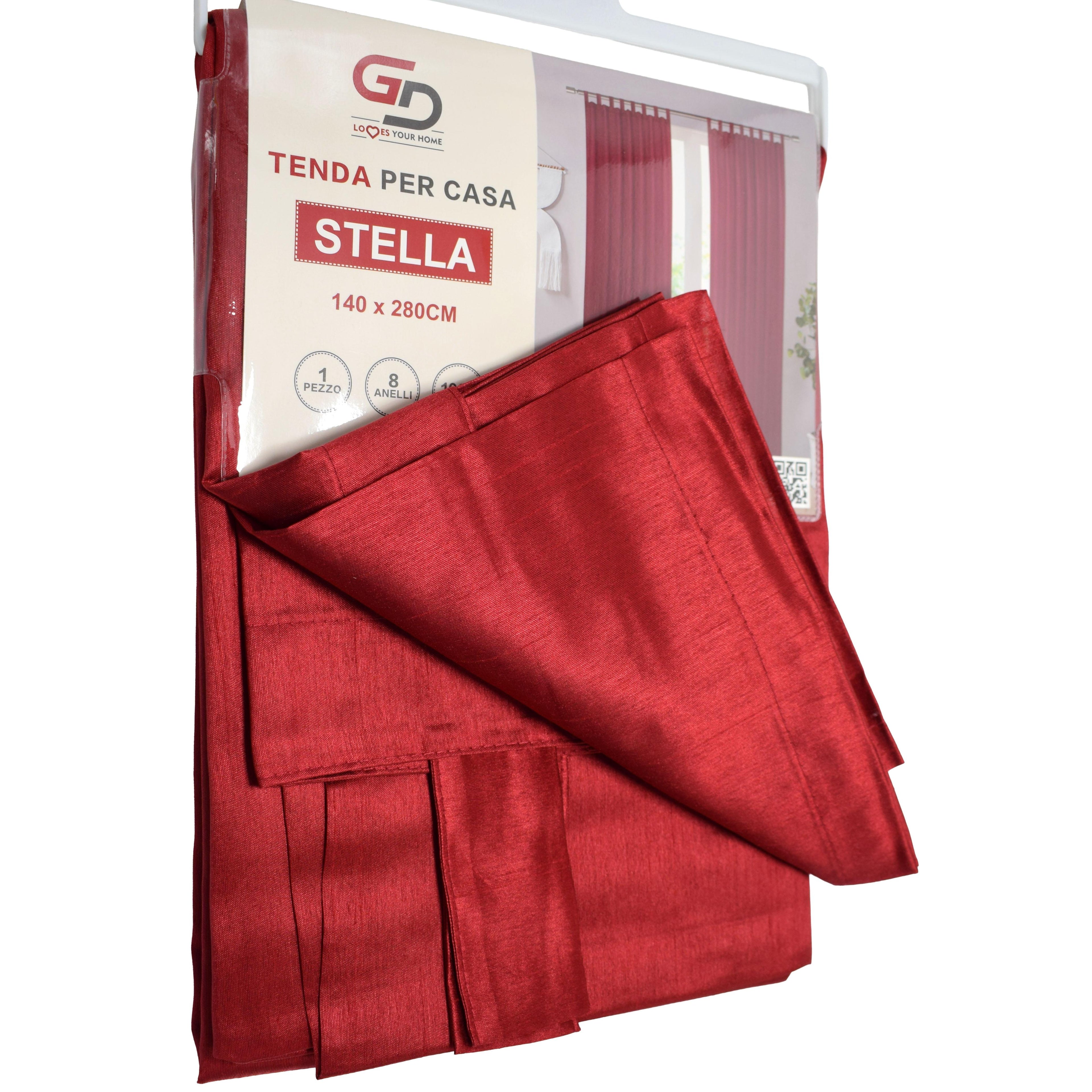 GD LOVES YOUR HOME Tenda per Casa STELLA 140×280 cm in Poliestere Effetto Lino con Passanti Superiori Rinforzati 10 Colori Moderni per Arredo Elegante