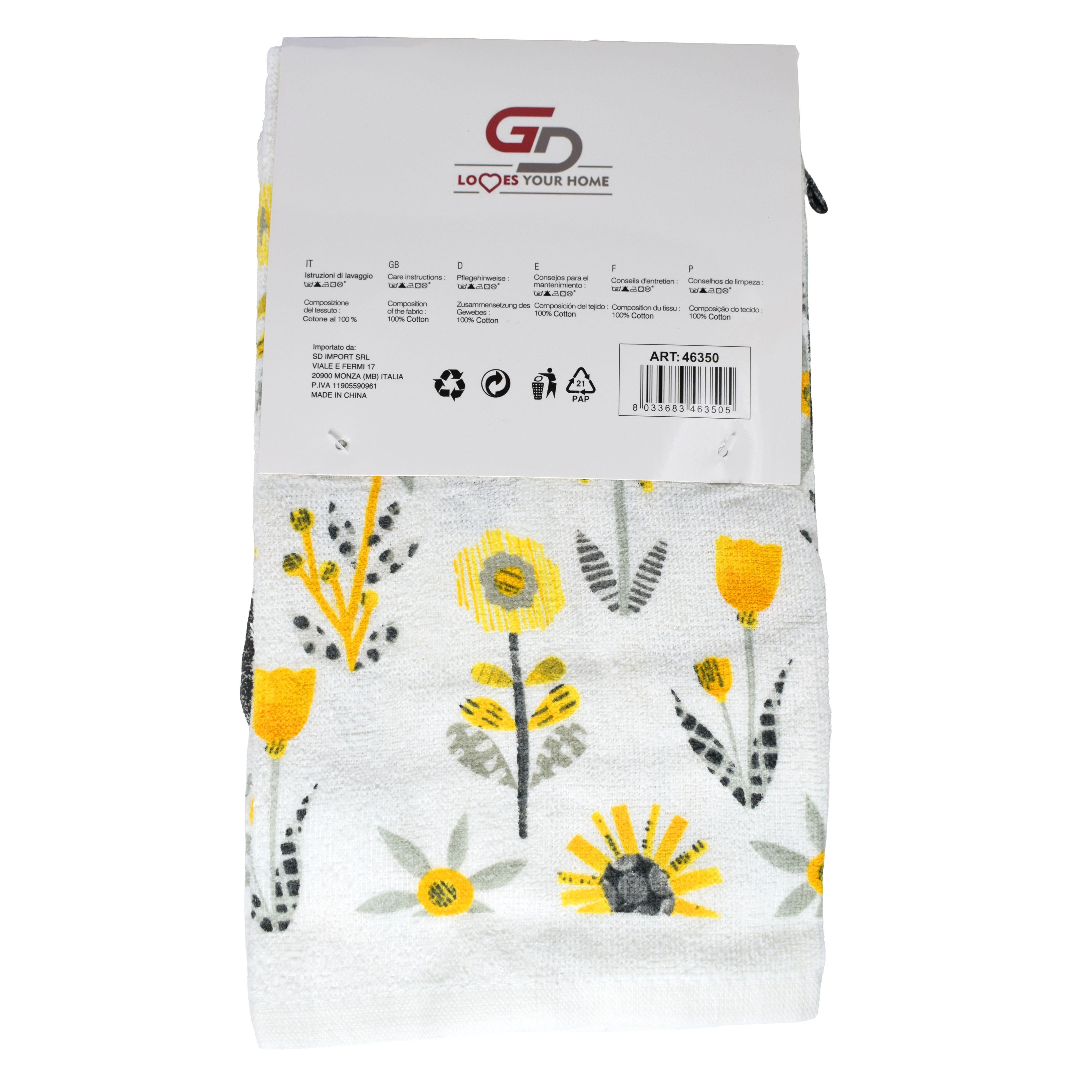 GD LA CUISINE Set Guanti da Cucina 5 Pezzi in Cotone Guanto Forno Anti Calore, Presine e Strofinacci Assorbenti, Accessori Cucina Decorativi