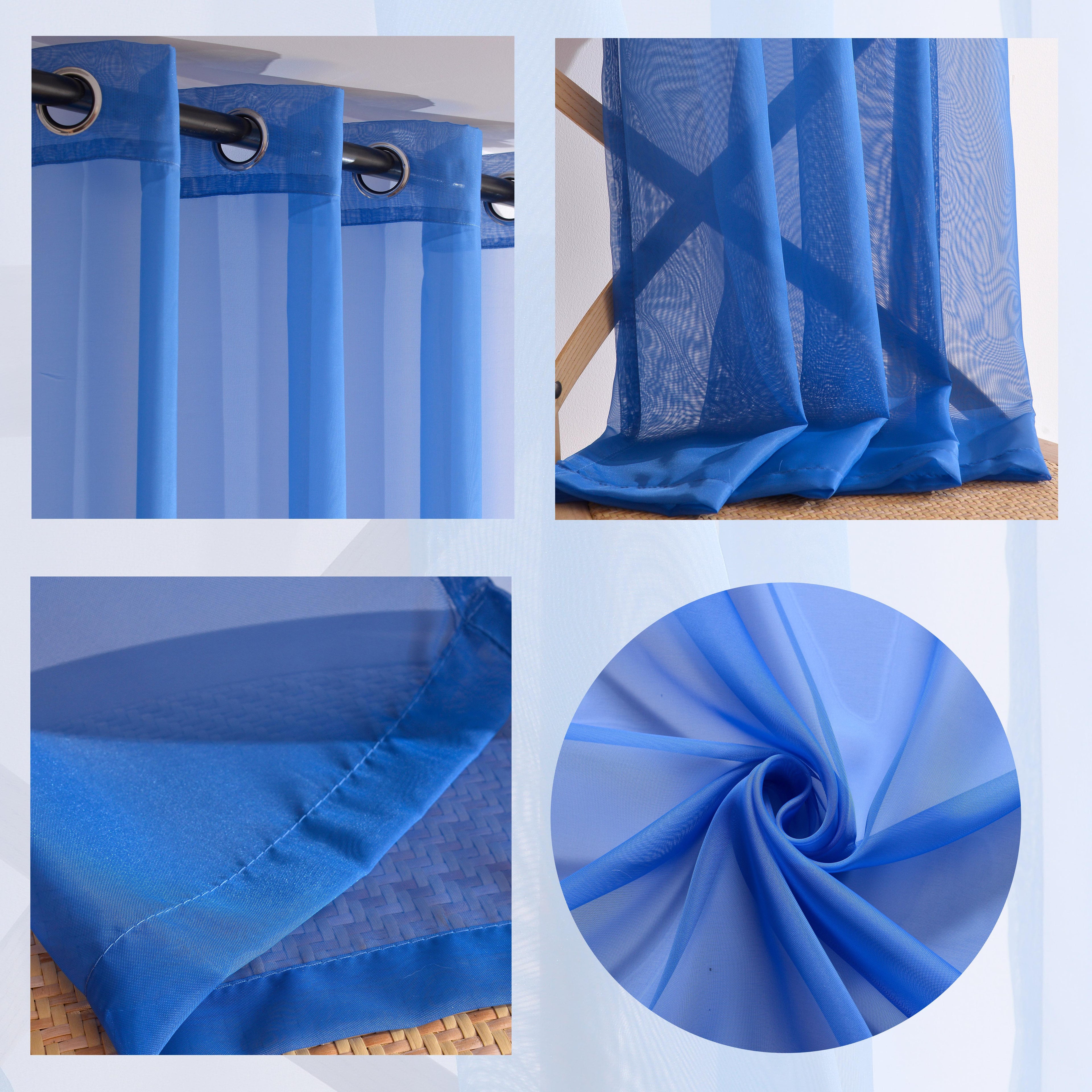Tenda Velata LALIE, Semi-Trasparente in Tessuto Poliestere, con Anelli Rinforzati, 140x280 cm – 1 Pezzo – Perfetta per Soggiorno e Camera da Letto