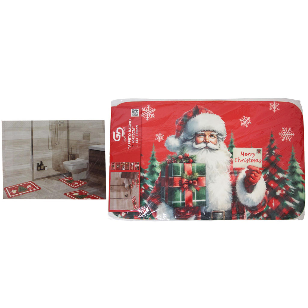 GD LOVES XMAS Tappetino Natalizio Antiscivolo 45×75 cm | Morbido, Lavabile e Decorativo per Ingresso o Cucina
