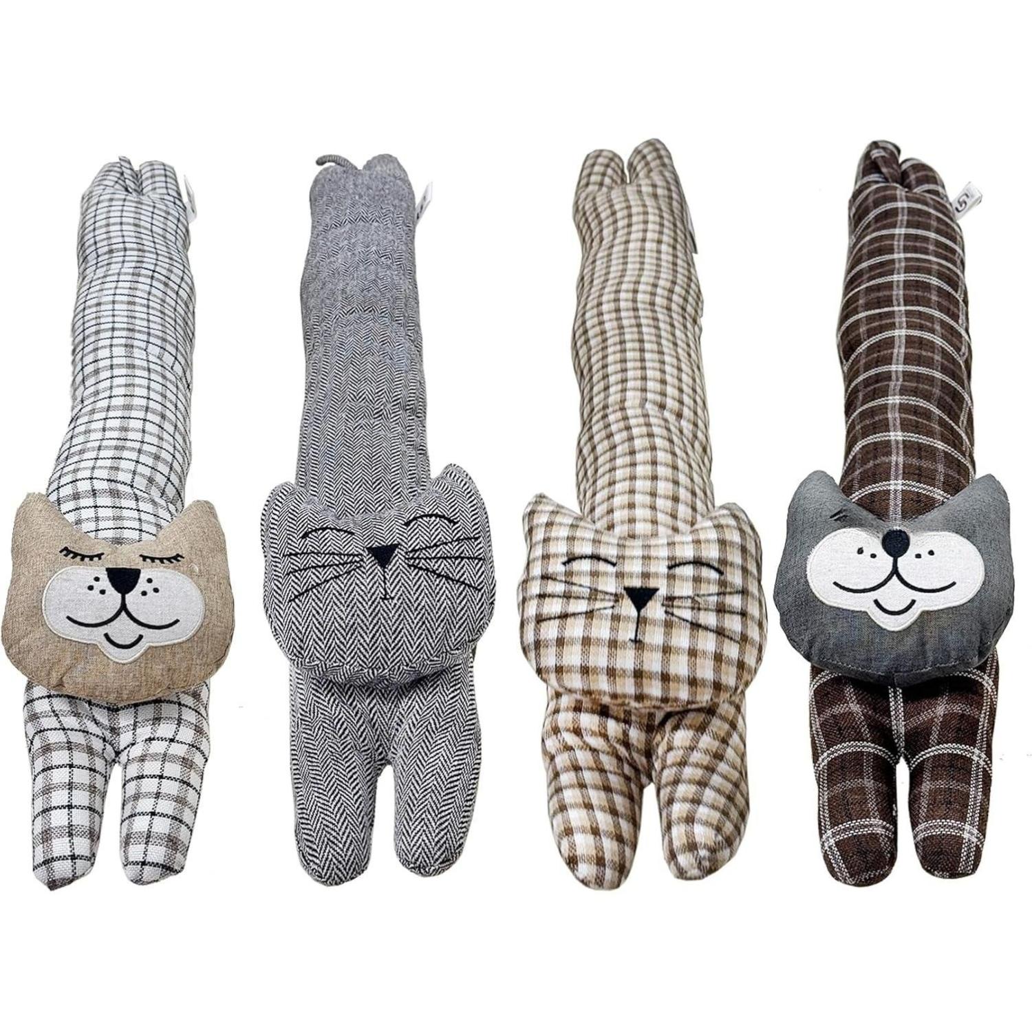 GD LOVES YOUR HOME Fermaporta/Paraspifferi “Gatto” Appesantito 90 cm – Blocca spifferi e rumore, tessuto effetto lino – 3 motivi