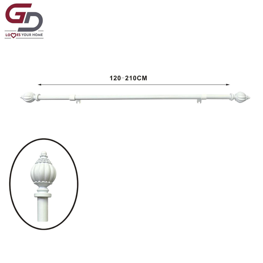 Bastone per tende / asta per tende estendibile in resina e ferro. Da 70-120 cm o 120-210 cm colore oro, argento, bianco o nero