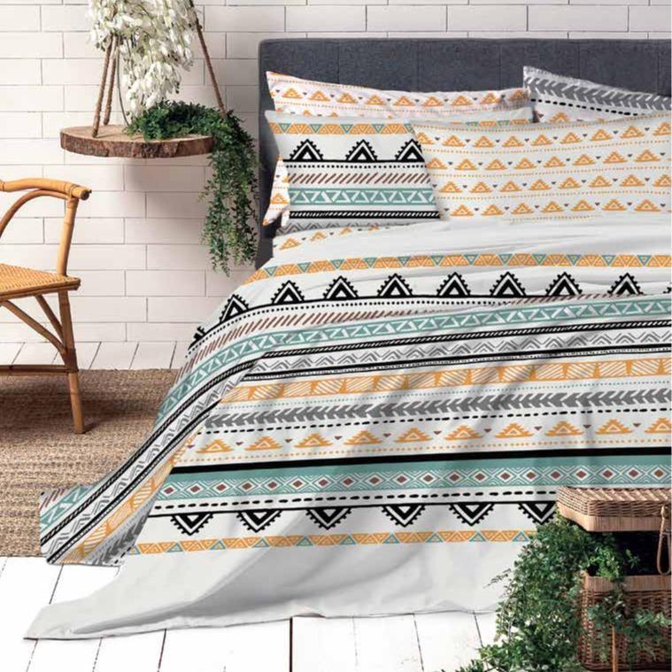 GD LOVES YOUR HOME Completo Letto Linea Fantasie Naturali – 60% Cotone Morbido e Traspirante – Lenzuolo Sopra, Lenzuolo con Angoli e Federe – Set 3 o 4 Pezzi (Singolo, Matrimoniale)