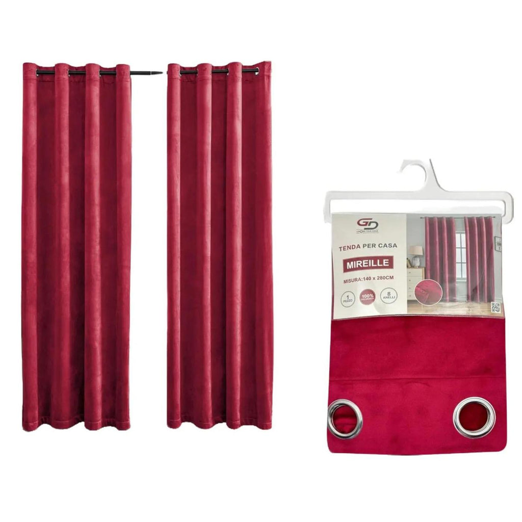 GD LOVES YOUR HOME Tenda Oscurante 100% Blackout MIREILLE In Velluto Rivestito, 140 * 280 CM con Anelli in Acciaio Inox 1 Pezzo