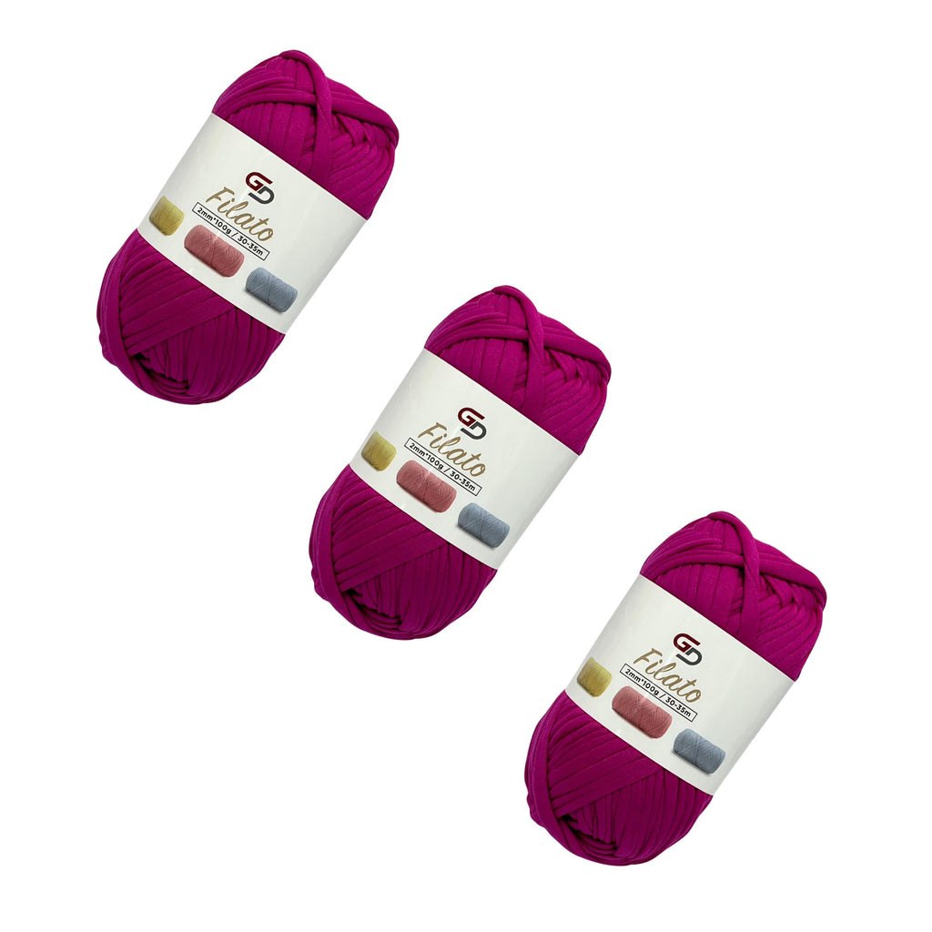 SET 3 ROTOLI DI FILATO 2MM * 100G, 30-35M, 19 COLORI DISPONIBILI