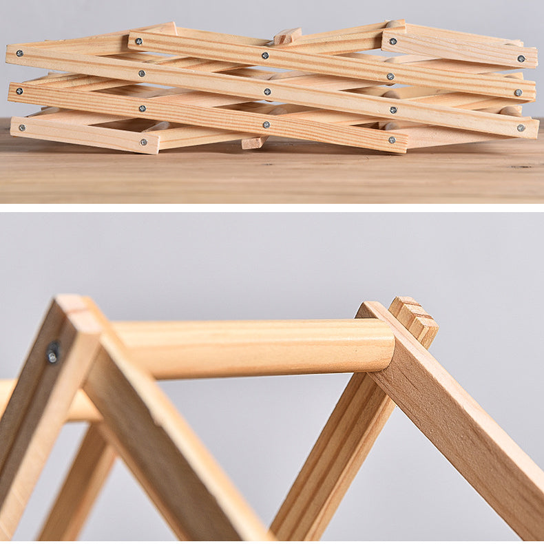 Portabottiglie in Legno Pieghevole Salvaspazio – Portavini 42×12×7 cm per Cucina, Casa, Cantina e Regalo