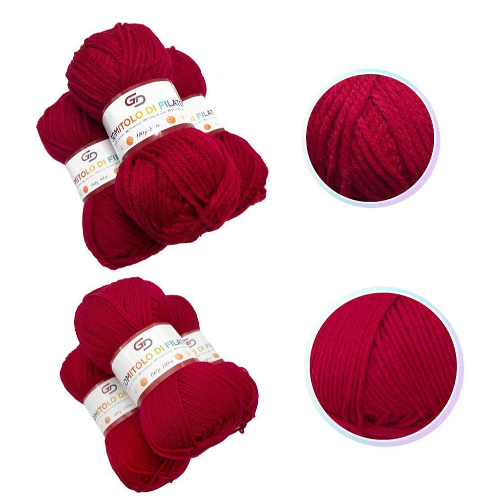 GD LOVES YOUR HOME Set 3 Gomitoli Filato Acrilico a 4 Capi Toni Vivaci | Sottile 180m o Grosso 83m, Morbido e Resistente per Maglia e Uncinetto
