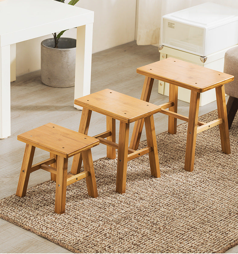 Sgabello in Bambù Naturale – Seduta Multiuso Compatta per Casa, Bagno e Cucina – Piccolo, Medio e Grande