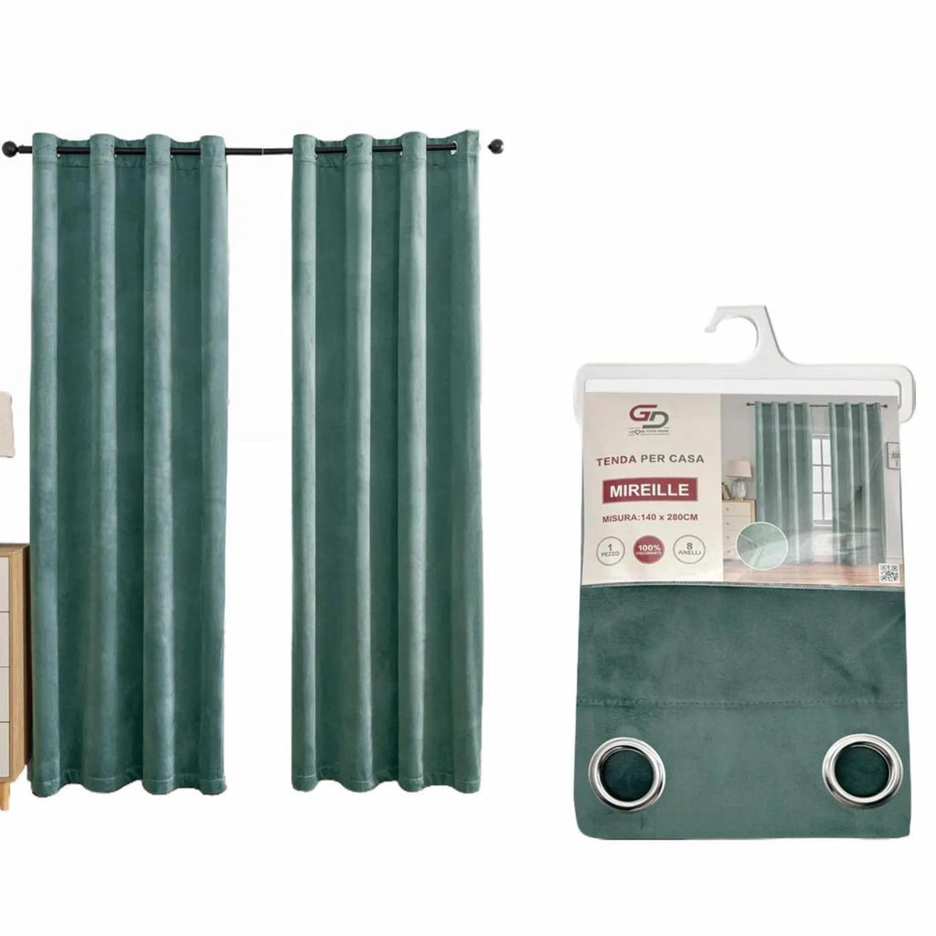 GD LOVES YOUR HOME Tenda Oscurante 100% Blackout MIREILLE In Velluto Rivestito, 140 * 280 CM con Anelli in Acciaio Inox 1 Pezzo