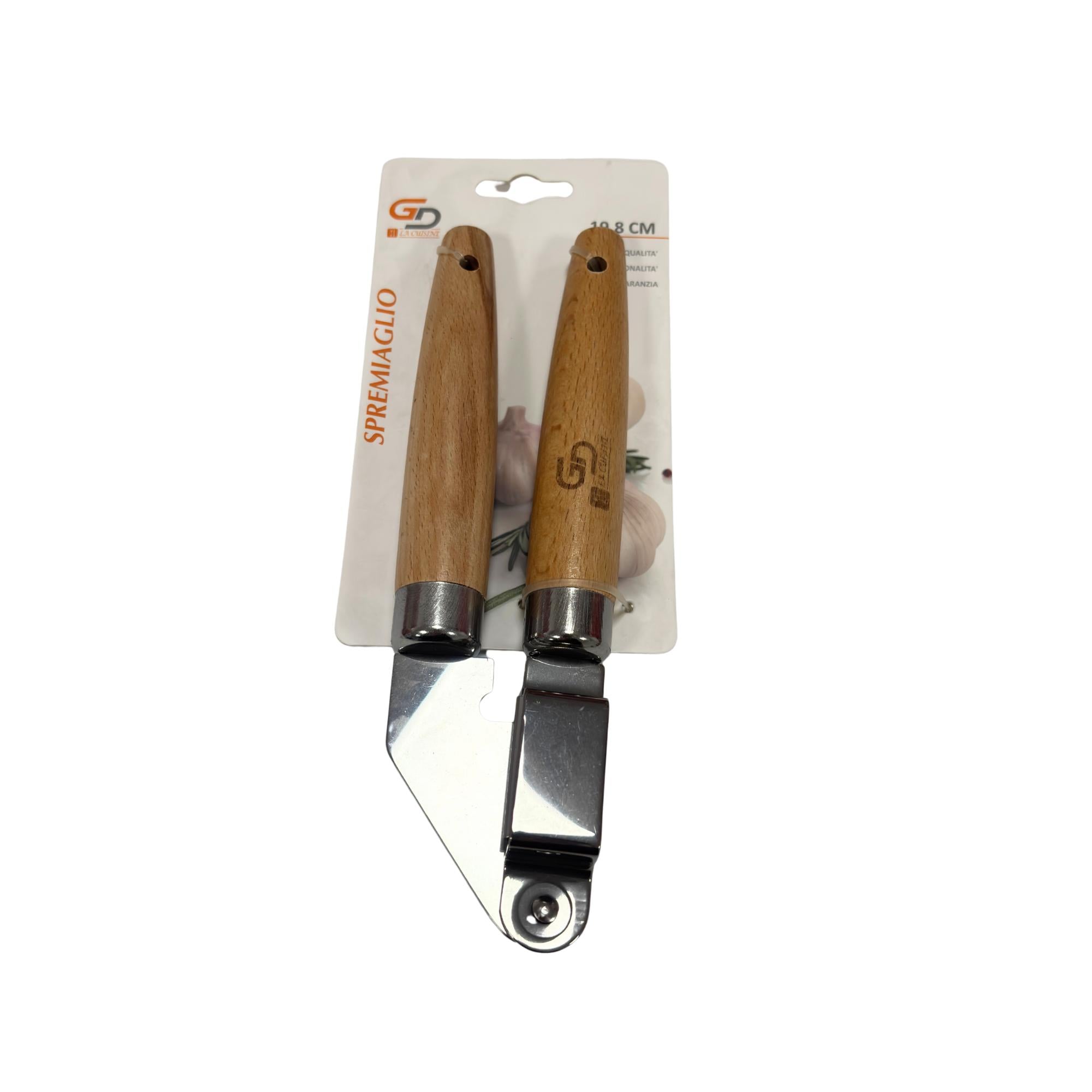 GD LA CUISINE Spremiaglio Professionale in acciaio inossidabile, Spremiagli Manuale Cromato, Design Ergonomico con Sistema di Pressione Efficiente, Facile da Pulire, per Aglio e Zenzero