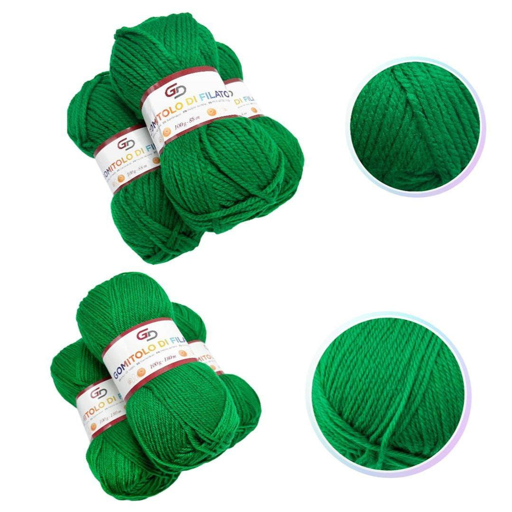 GD LOVES YOUR HOME Set 3 Gomitoli Filato Acrilico a 4 Capi Toni Freschi | Sottile 180m o Grosso 83m, Morbido e Resistente per Maglia e Uncinetto