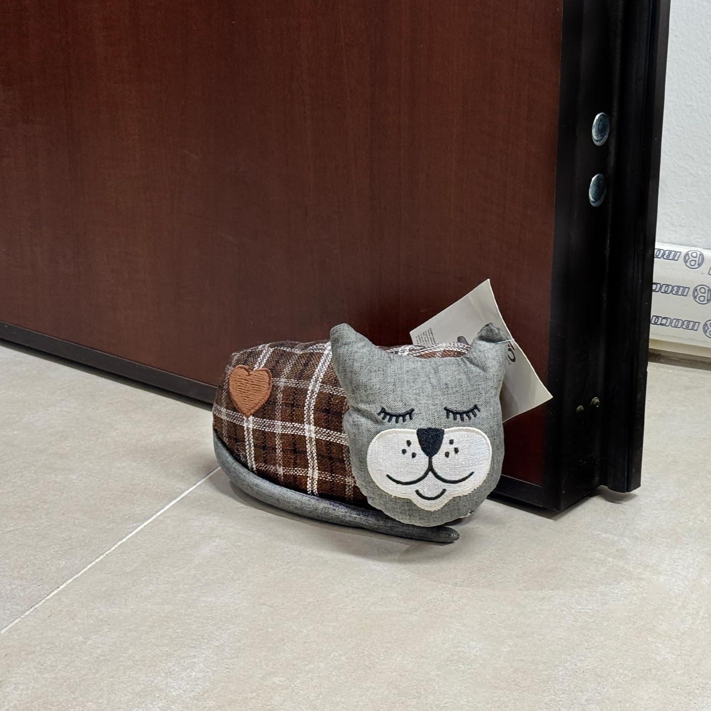 GD LOVES YOUR HOME Fermaporta a Gatto Pesante – 4 Modelli (seduto/coricato) in tessuto zavorrato, fondo soft anti-graffio – fermaporta decorativo per interni