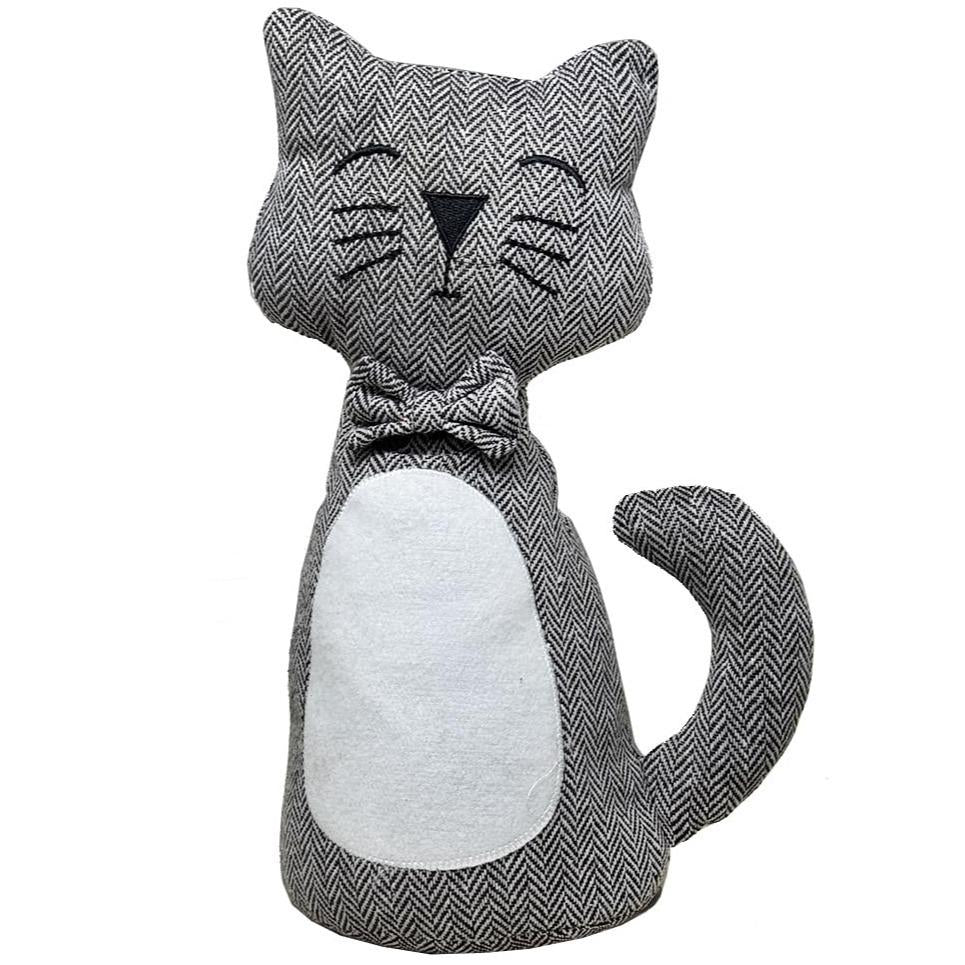 GD LOVES YOUR HOME Fermaporta a Gatto Pesante – 4 Modelli (seduto/coricato) in tessuto zavorrato, fondo soft anti-graffio – fermaporta decorativo per interni