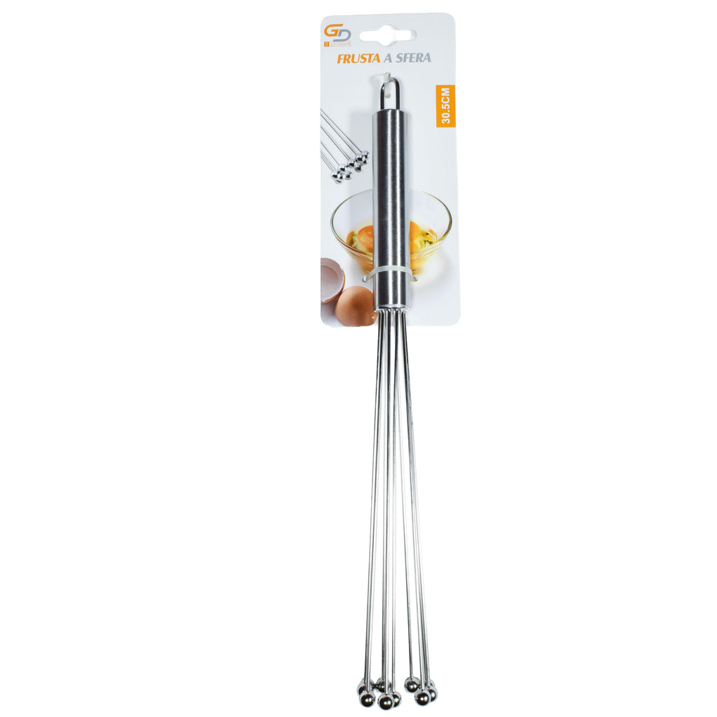 GD LA CUISINE Frusta a Sfera in Acciaio Inox 30,5 cm | Frusta Manuale Multifunzione Professionale per Cucina, Dolci e Uova