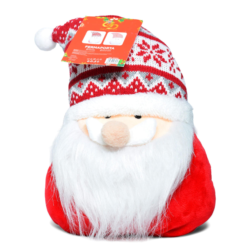 GD LOVES XMAS Fermaporta Babbo Natale 28 cm – Paraspiffero Natalizio Decorativo per Casa e Regalo di Natale – 2 Fantasie