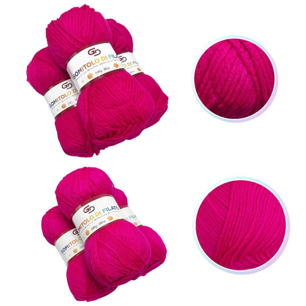 GD LOVES YOUR HOME Set 3 Gomitoli Filato Acrilico a 4 Capi Toni Vivaci | Sottile 180m o Grosso 83m, Morbido e Resistente per Maglia e Uncinetto
