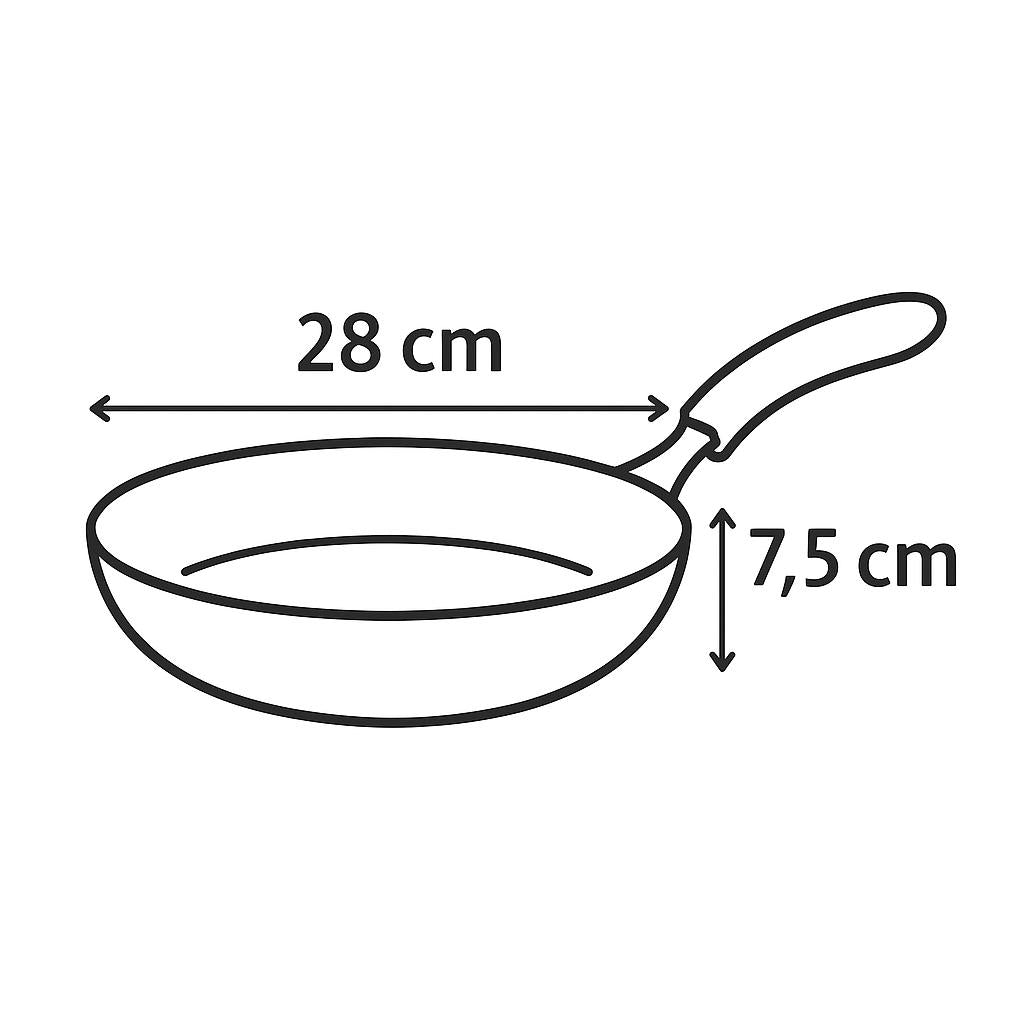 GD LA CUISINE Padella Alta Antiaderente 28 cm Fondo Induzione, Altezza 7,5 cm, Effetto Pietra, Manico Ergonomico – Cucina Sana e Uniforme, Made in Italy, Alta Qualità