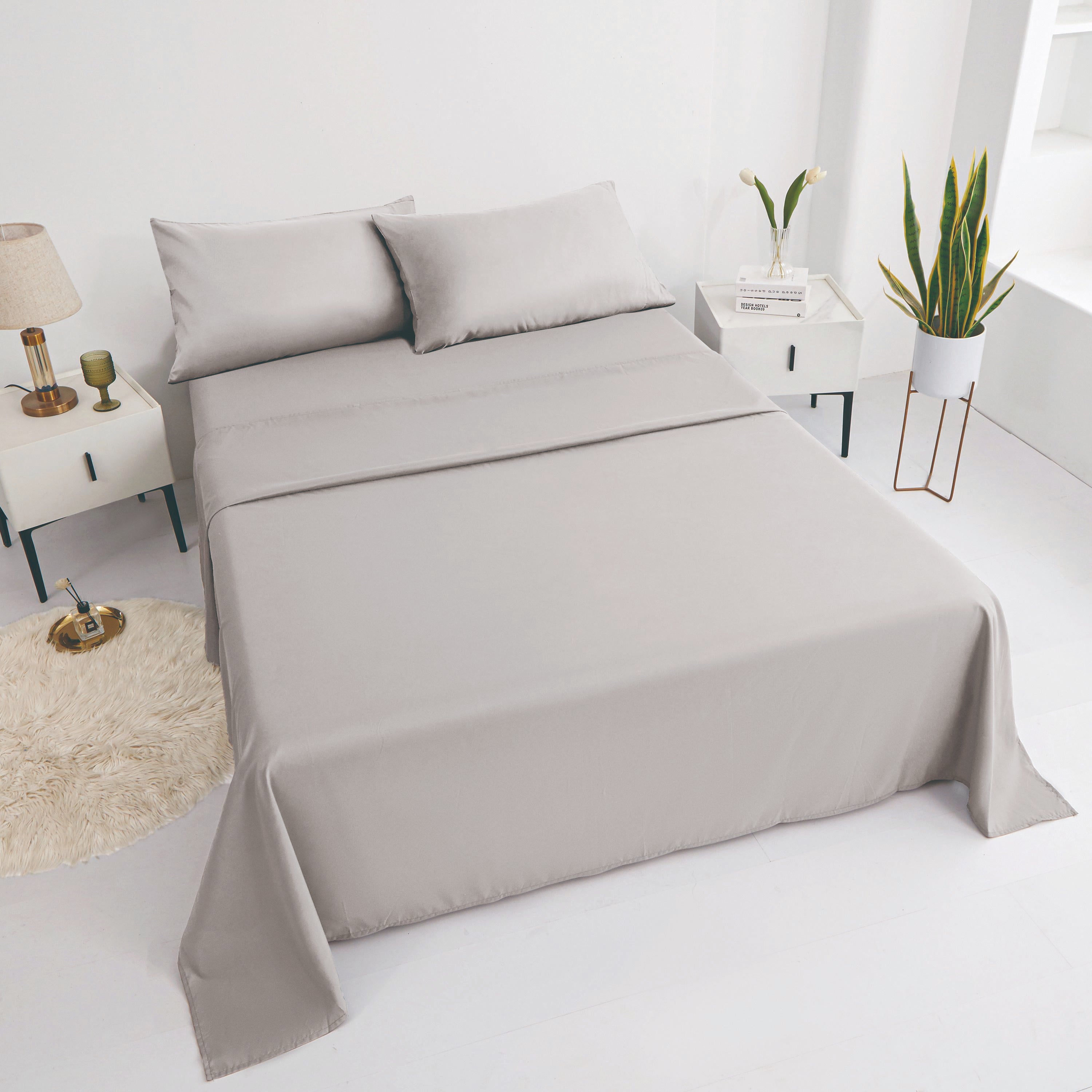 GD LOVES YOUR HOME Completo Letto: Lenzuolo Sopra + Lenzuolo Sotto con Angoli + Federe 50×80 – Microfibra Super Morbida e Traspirante, Massimo Comfort e Qualità Garantita