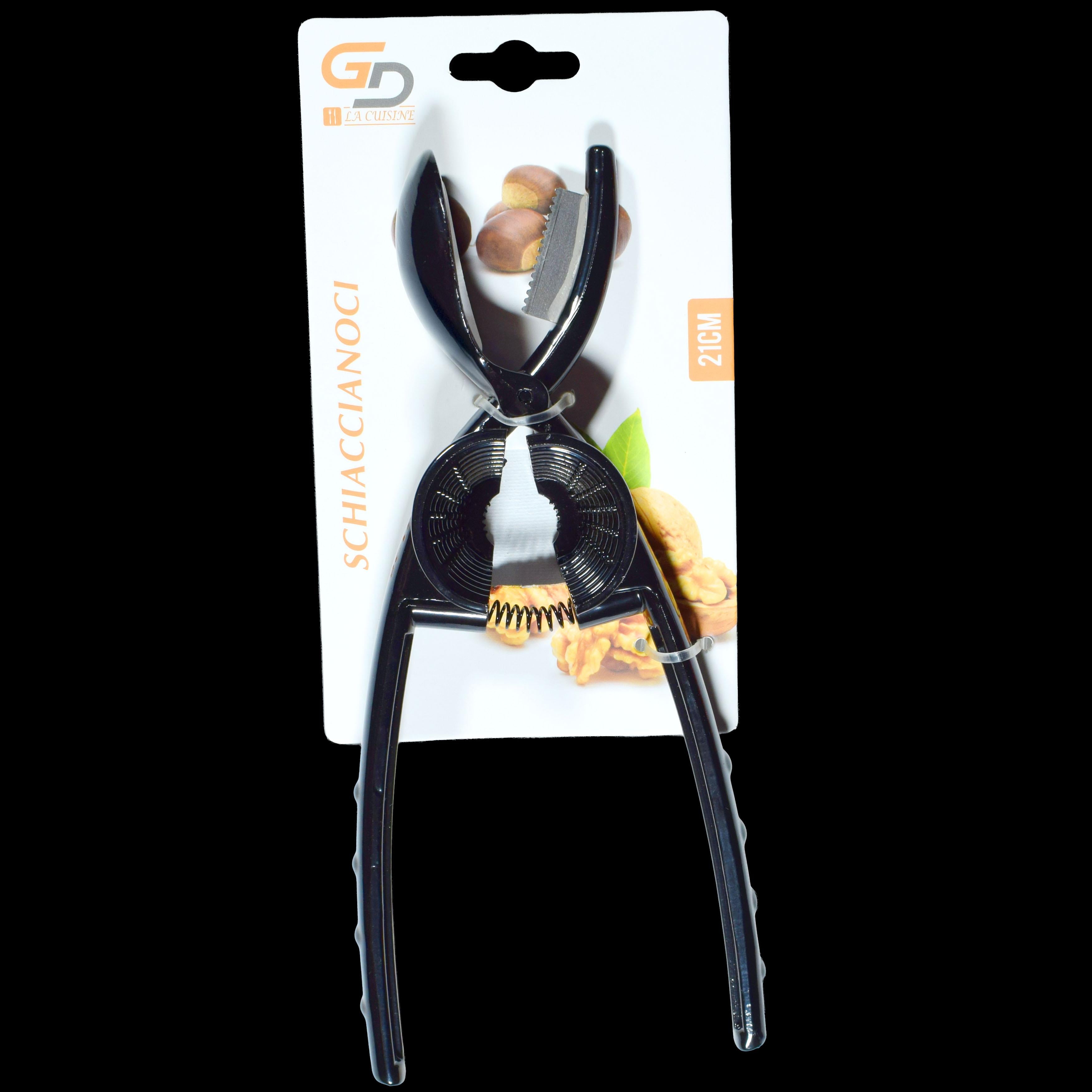 GD LA CUISINE Schiaccianoci e Apricastagne Professionale 2 in 1 in Lega di Zinco | Per Noci, Castagne e Crostacei | Lama Seghettata e Impugnatura Antiscivolo