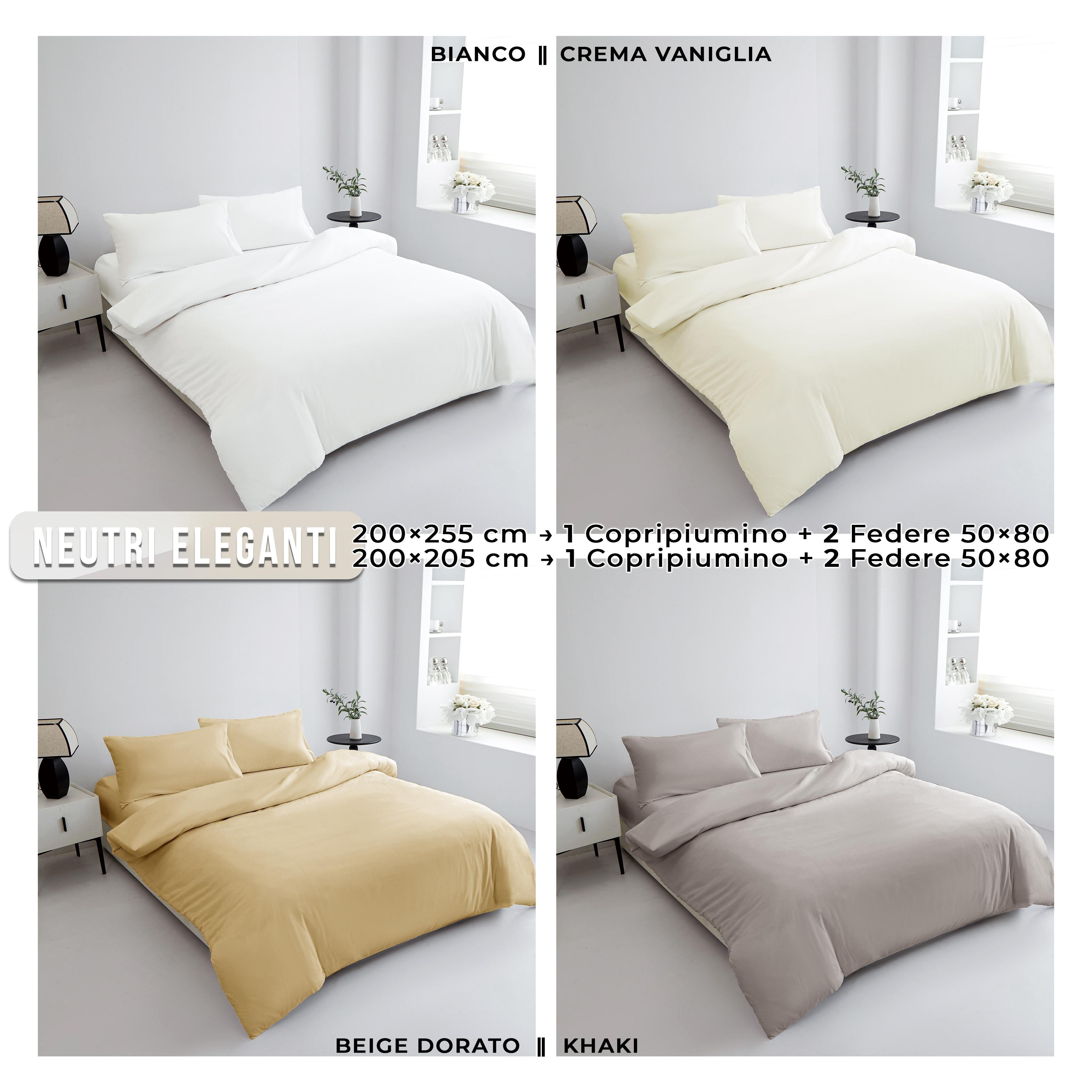 GD LOVES YOUR HOME Parure Copripiumino in Microfibra Extra Morbida 3 Misure 200x155/200x205/200x255 + Federe 50x80 cm Traspirante Anti-Pilling Facile da Lavare 14 Colori Coordinati