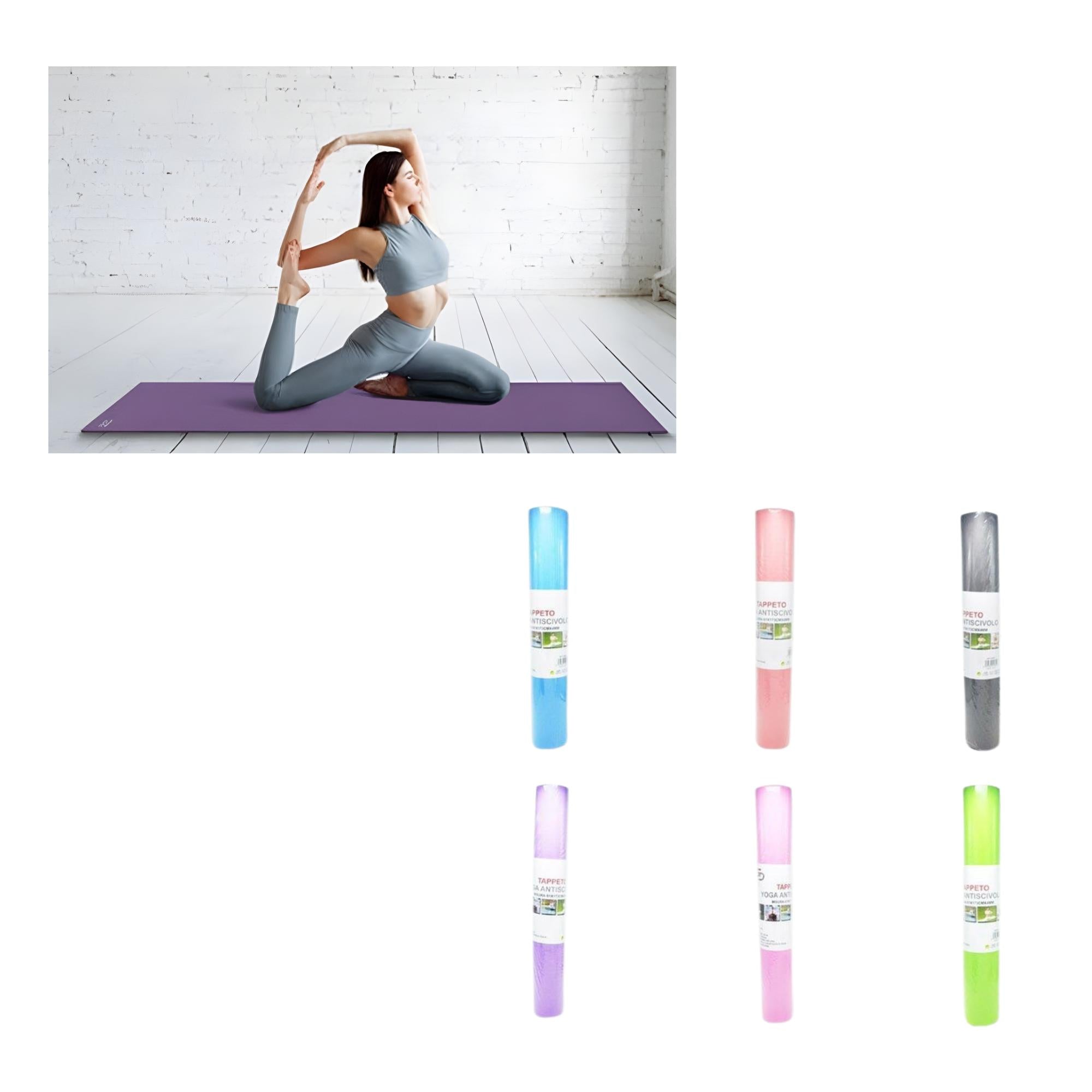 GD materassino eva per yoga pilates 61 x 173 x 0,4 cm, tappetino per allenamento in casa e fuori casa