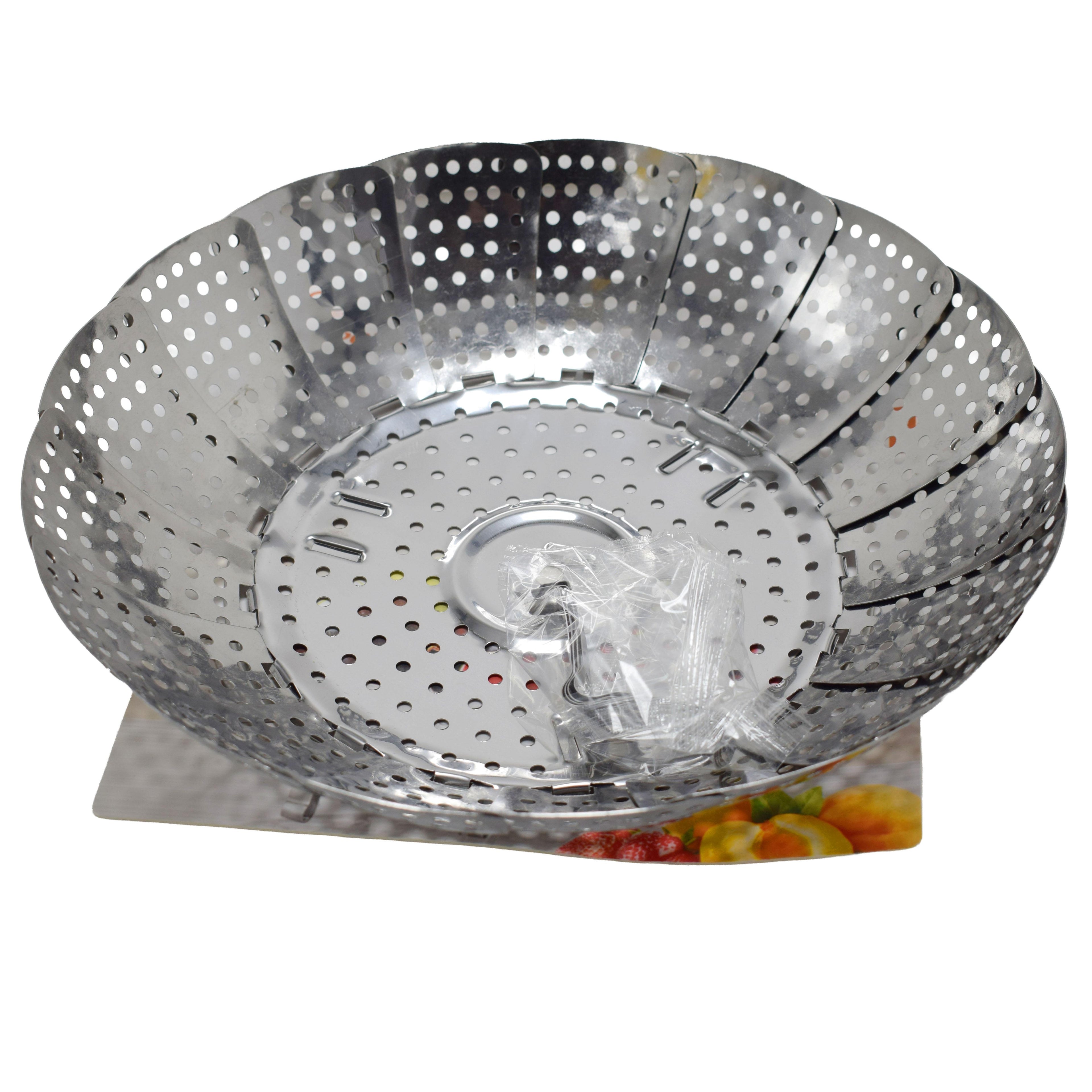 GA LA CUISINE Cestello a Vapore in Acciaio Richiudibile 17 cm / 19 cm Ideale per Gyoza Bao Verdure e Pesce Accessorio per Cucina Sana