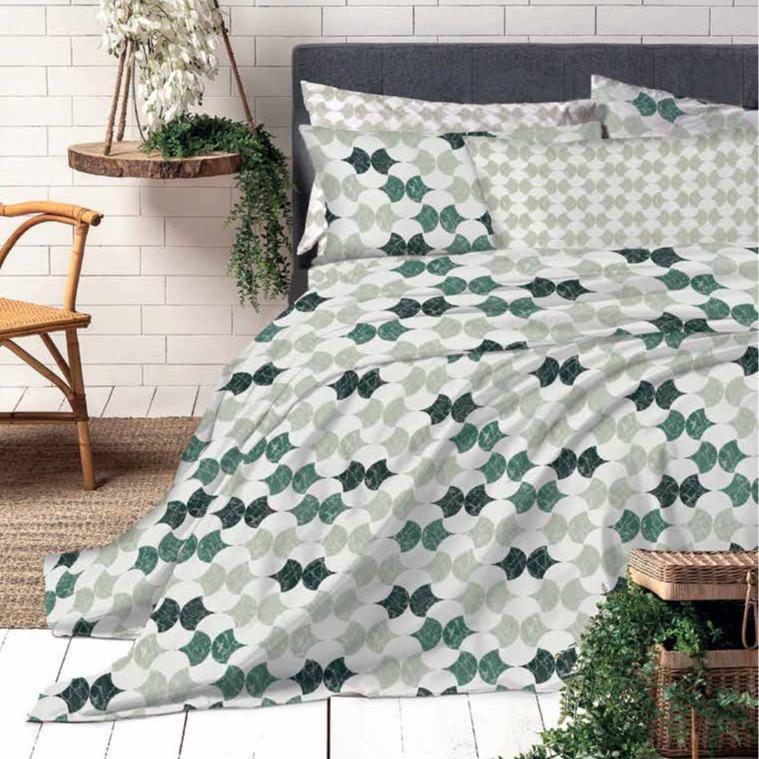 GD LOVES YOUR HOME Completo Letto Linea Fantasie Naturali – 60% Cotone Morbido e Traspirante – Lenzuolo Sopra, Lenzuolo con Angoli e Federe – Set 3 o 4 Pezzi (Singolo, Matrimoniale)