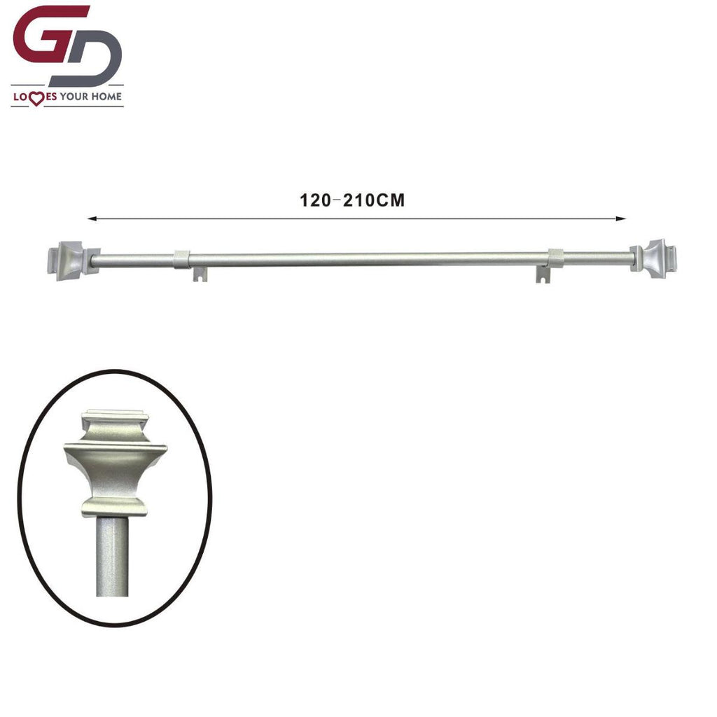 asta per tende / bastone per tenda allungabile 120-210cm colore oro, argento, bianco e nero. 80% ferro 20% resina. alta durabilità.