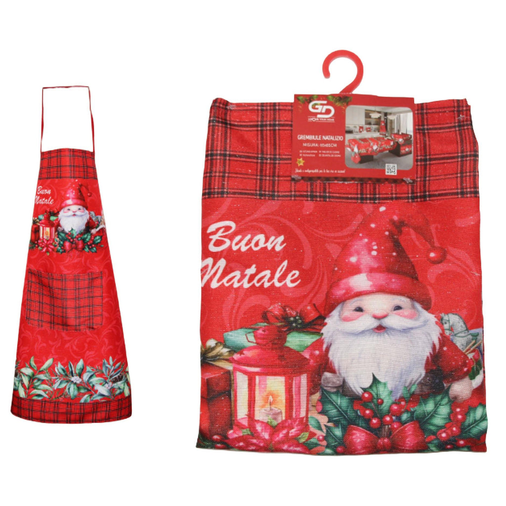 GD LOVES XMAS Grembiule Natalizio 65×85 cm  Grembiule da Cucina Antimacchia con Stampe Festive – Decorazione Casa e Idea Regalo di Natale