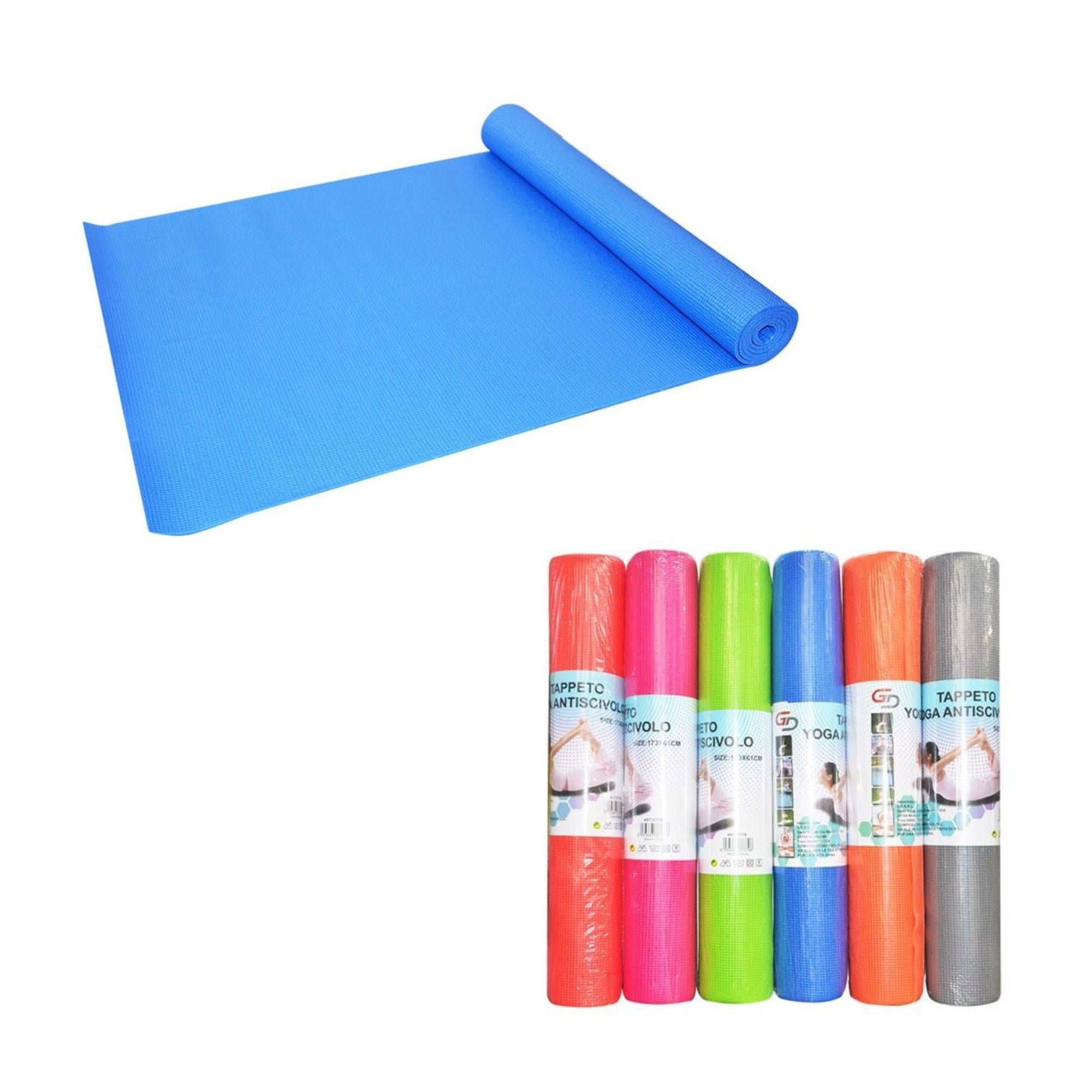 GD tappeto antiscivolo per yoga pilates 61 x 173 x 0,4 cm, tappetino per allenamento e stretching in casa e fuori casa