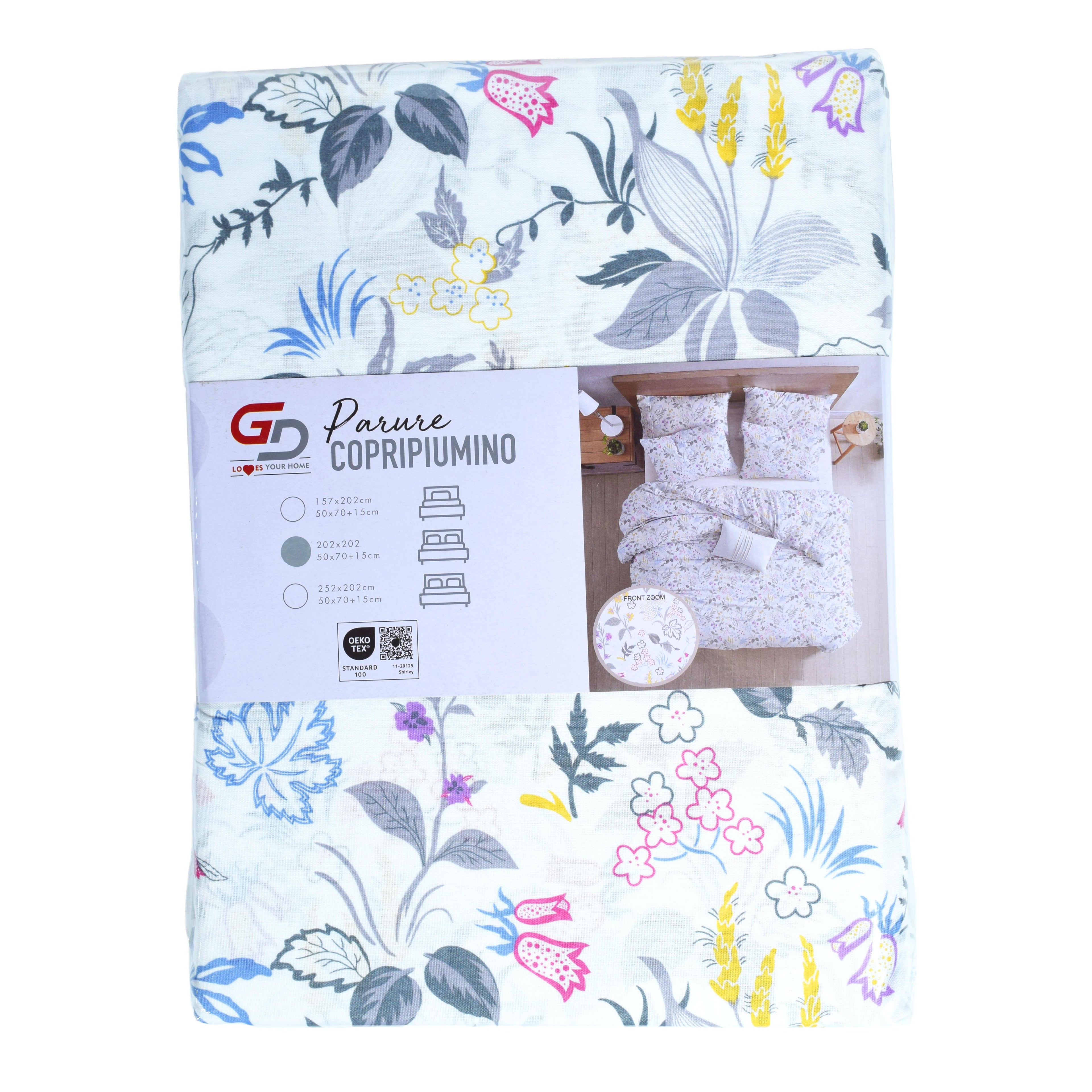 GD LOVES YOUR HOME Linea Parure Copripiumino – Fantasie Inchiostro di Primavera & Sogno di Giardino – Set 2 o 3 Pezzi con Federe – 3 Misure (Singolo, Piazza e Mezza, Matrimoniale) – Morbido, Traspirante e Facile da Lavare