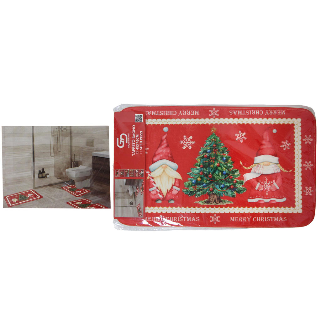 GD LOVES XMAS Tappetino Natalizio Antiscivolo 45×75 cm | Morbido, Lavabile e Decorativo per Ingresso o Cucina