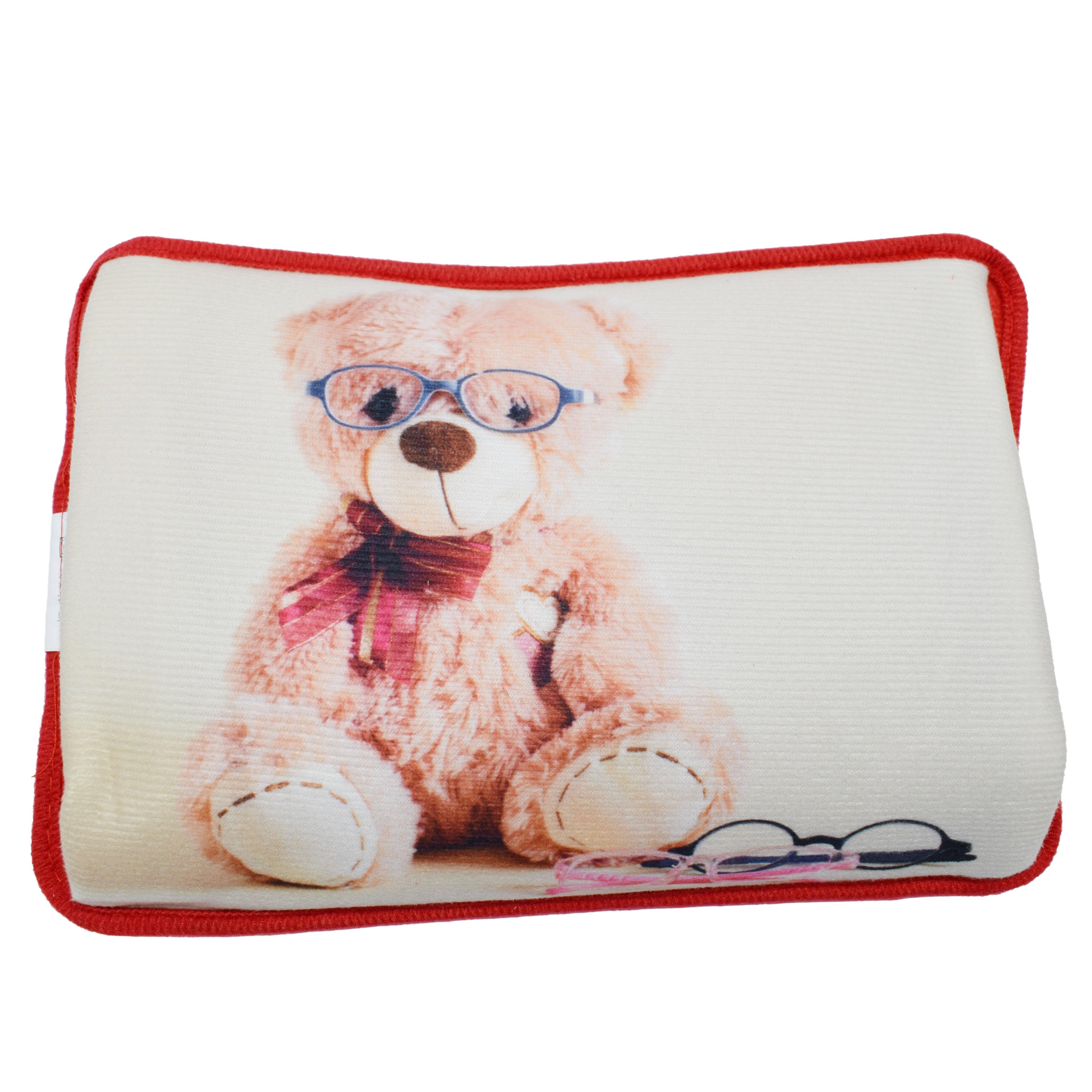 Borsa Acqua Calda Elettrica con Stampa Orsetti e Cuccioli con Occhiali – Morbida, Ricaricabile e Portatile, Ideale per Mani, Piedi, Relax e Regali Teneri