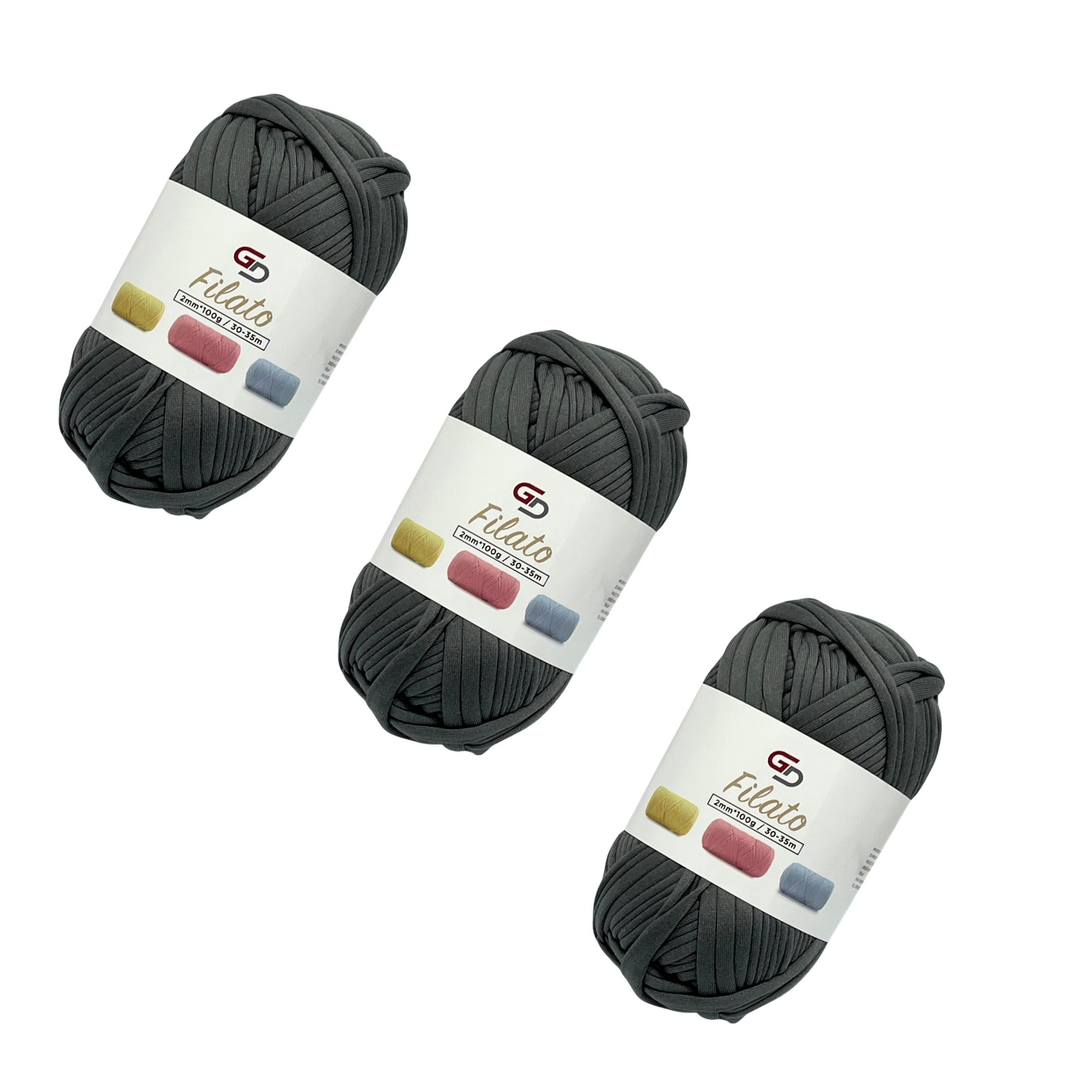 SET 3 ROTOLI DI FILATO 2MM * 100G, 30-35M, 19 COLORI DISPONIBILI