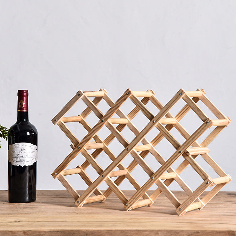 Portabottiglie in Legno Pieghevole Salvaspazio – Portavini 42×12×7 cm per Cucina, Casa, Cantina e Regalo