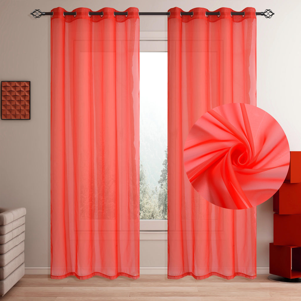 Tenda Velata LALIE, Semi-Trasparente in Tessuto Poliestere, con Anelli Rinforzati, 140x280 cm – 1 Pezzo – Perfetta per Soggiorno e Camera da Letto