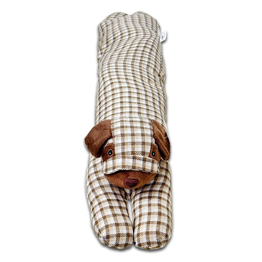 GD LOVES YOUR HOME Salsicciotto Fermaporta Cane 90 cm – Fermaporta Pesante/Appesantito, Paraspifferi sottoporta, Blocca Spifferi e Rumore – Tessuto effetto lino – Per Porte e Finestre – 4 Motivi: scozzese & spina di pesce