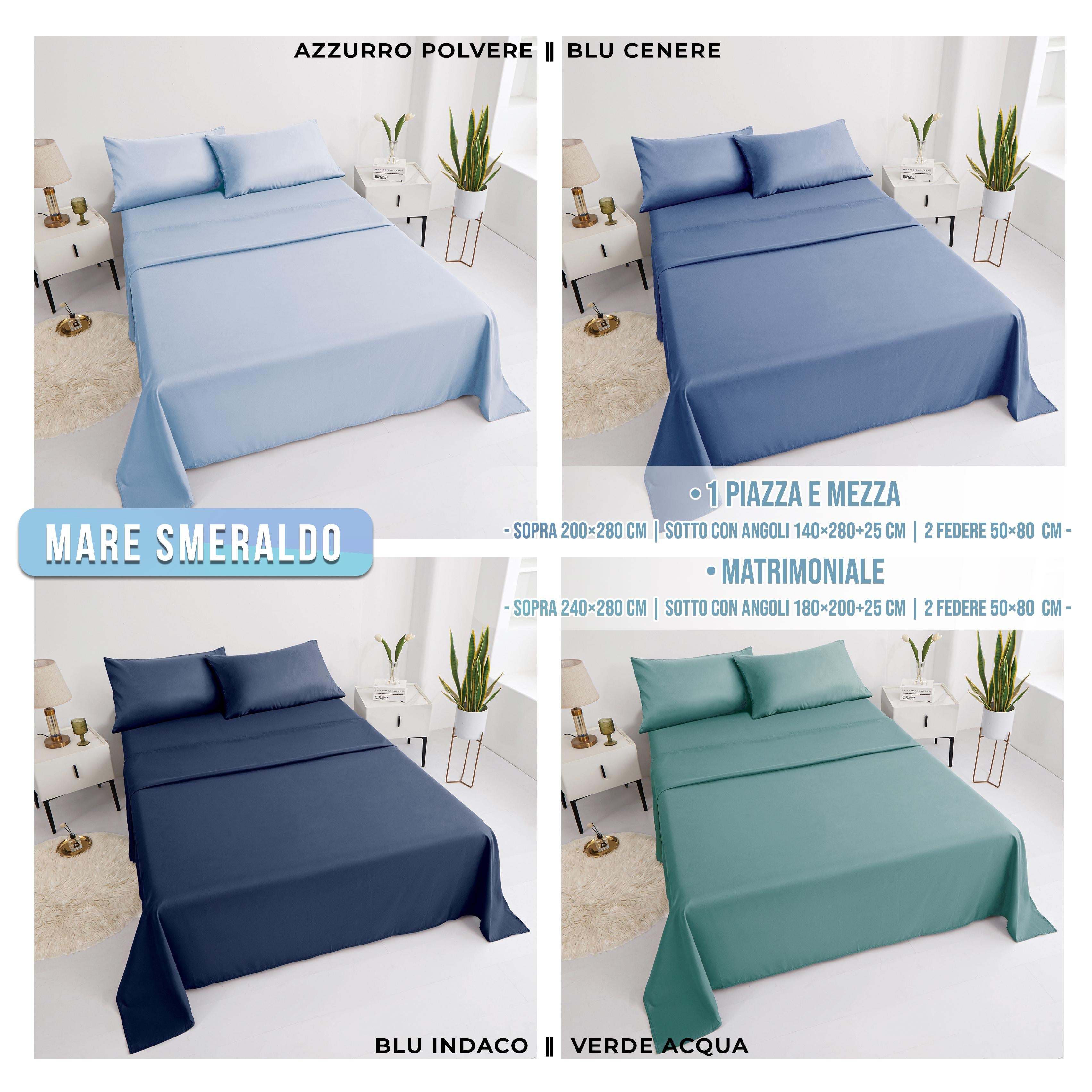GD LOVES YOUR HOME Completo Letto: Lenzuolo Sopra + Lenzuolo Sotto con Angoli + Federe 50×80 – Microfibra Super Morbida e Traspirante, Massimo Comfort e Qualità Garantita