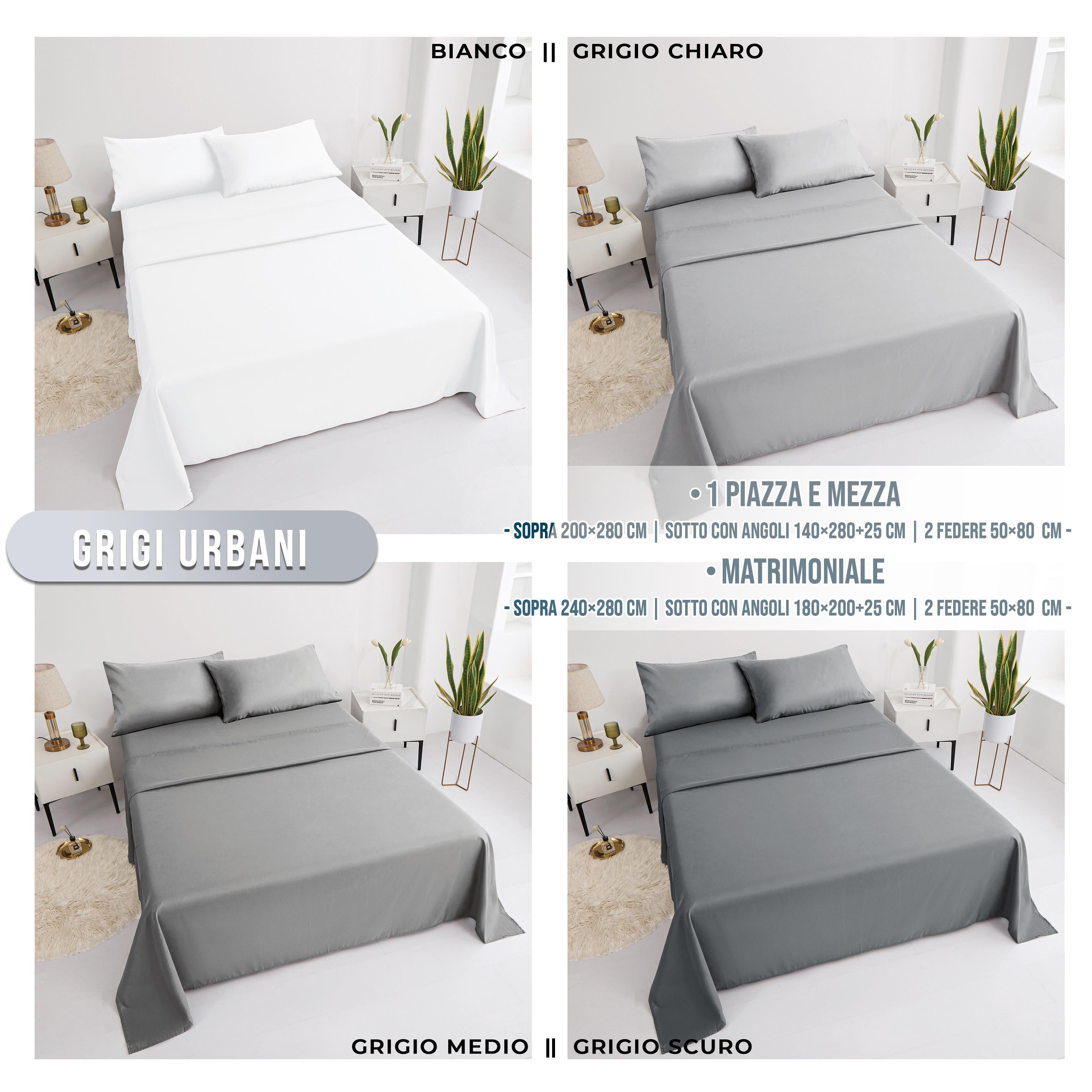 GD LOVES YOUR HOME Completo Letto: Lenzuolo Sopra + Lenzuolo Sotto con Angoli + Federe 50×80 – Microfibra Super Morbida e Traspirante, Massimo Comfort e Qualità Garantita